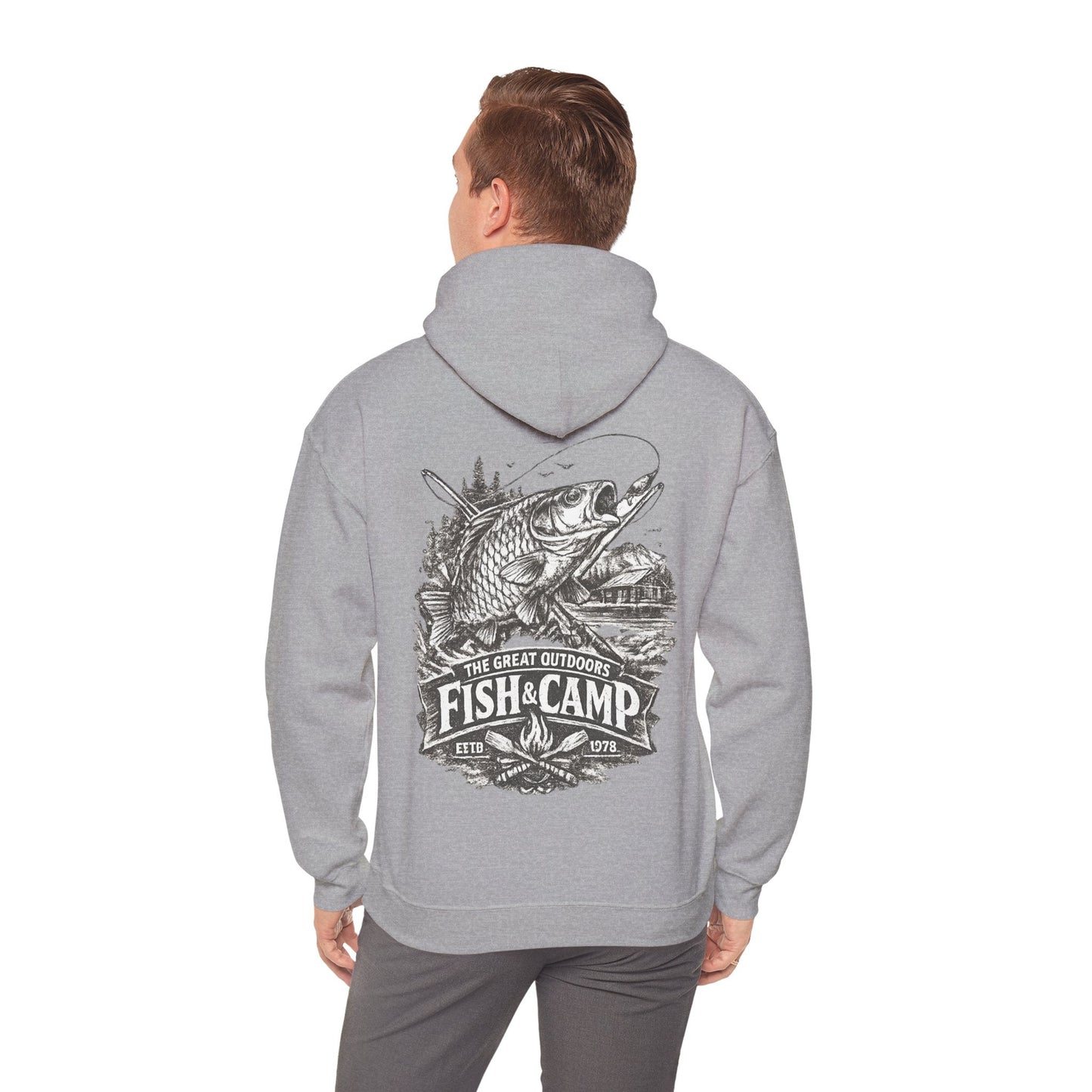 Fish and Camp Unisex Retro Illustration Hoodie - SJM Print Store