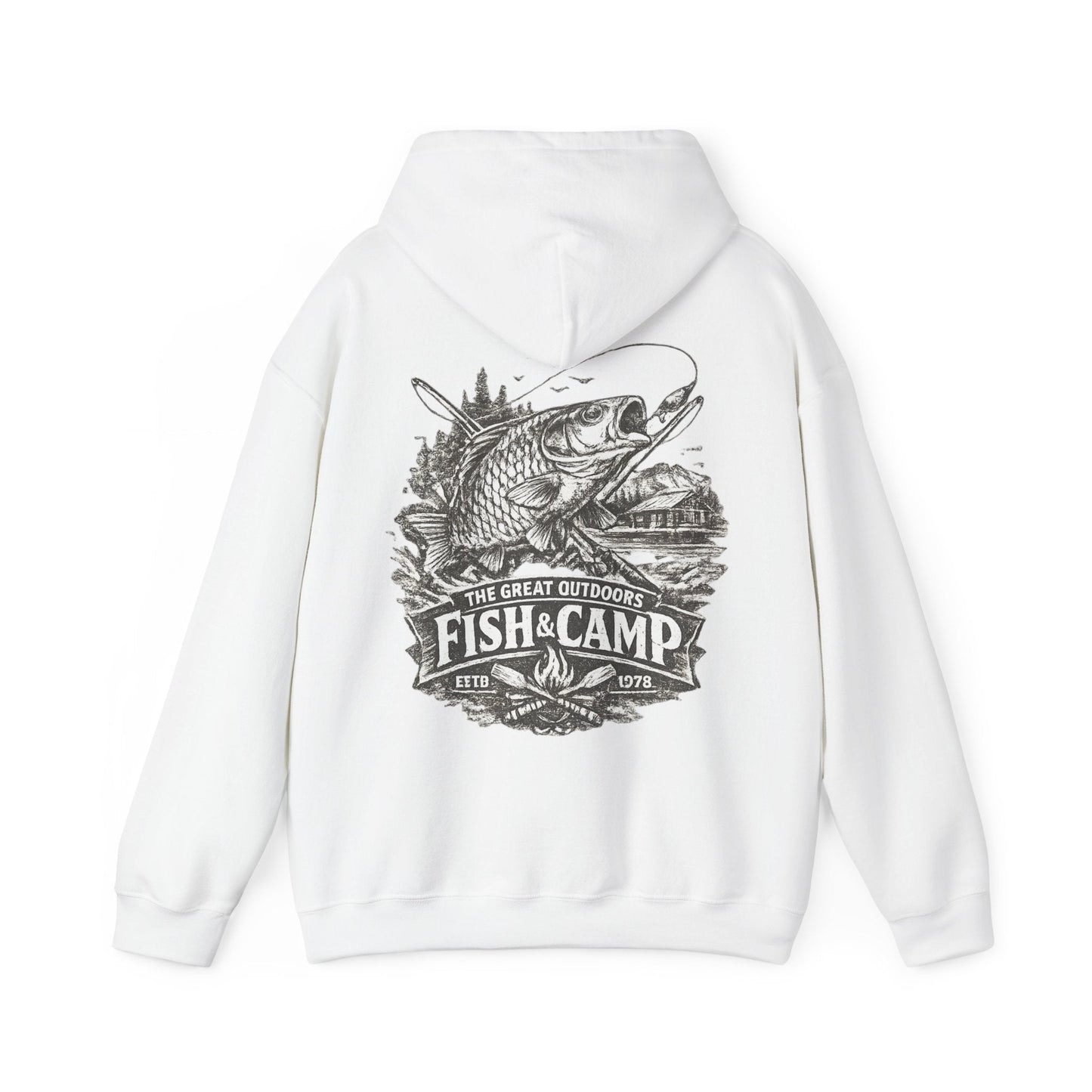 Fish and Camp Unisex Retro Illustration Hoodie - SJM Print Store