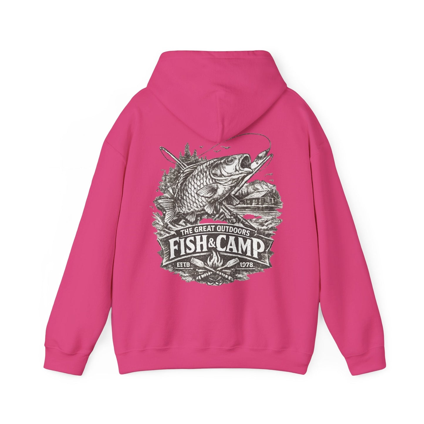 Fish and Camp Unisex Retro Illustration Hoodie - SJM Print Store