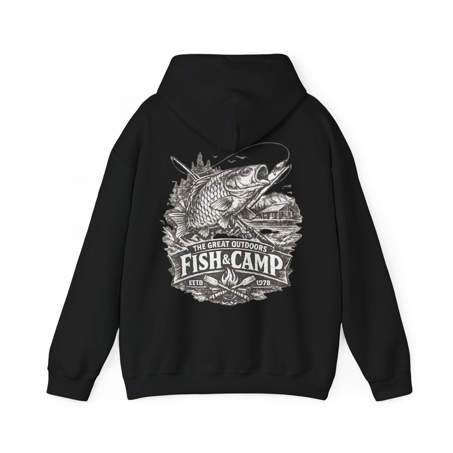 Fish and Camp Unisex Retro Illustration Hoodie - SJM Print Store