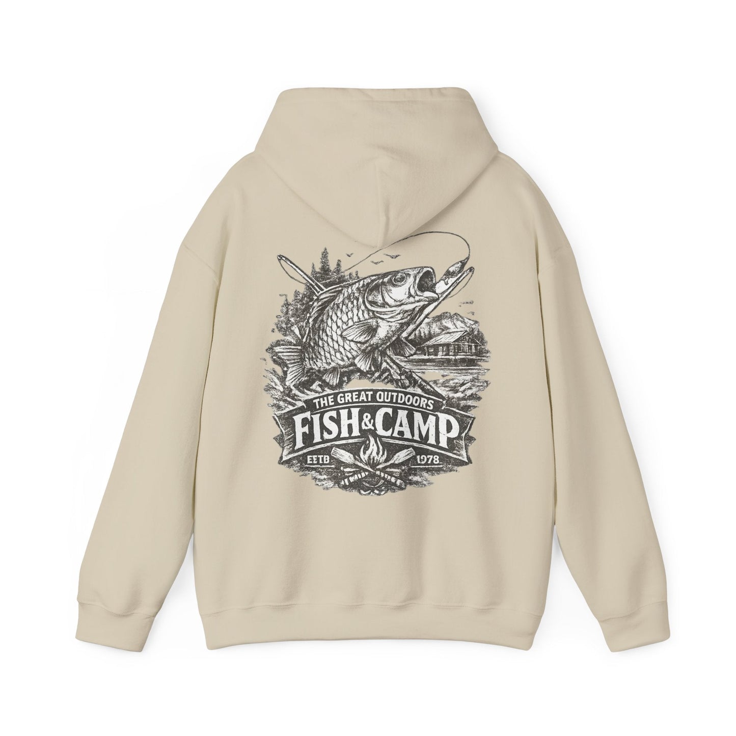 Fish and Camp Unisex Retro Illustration Hoodie - SJM Print Store