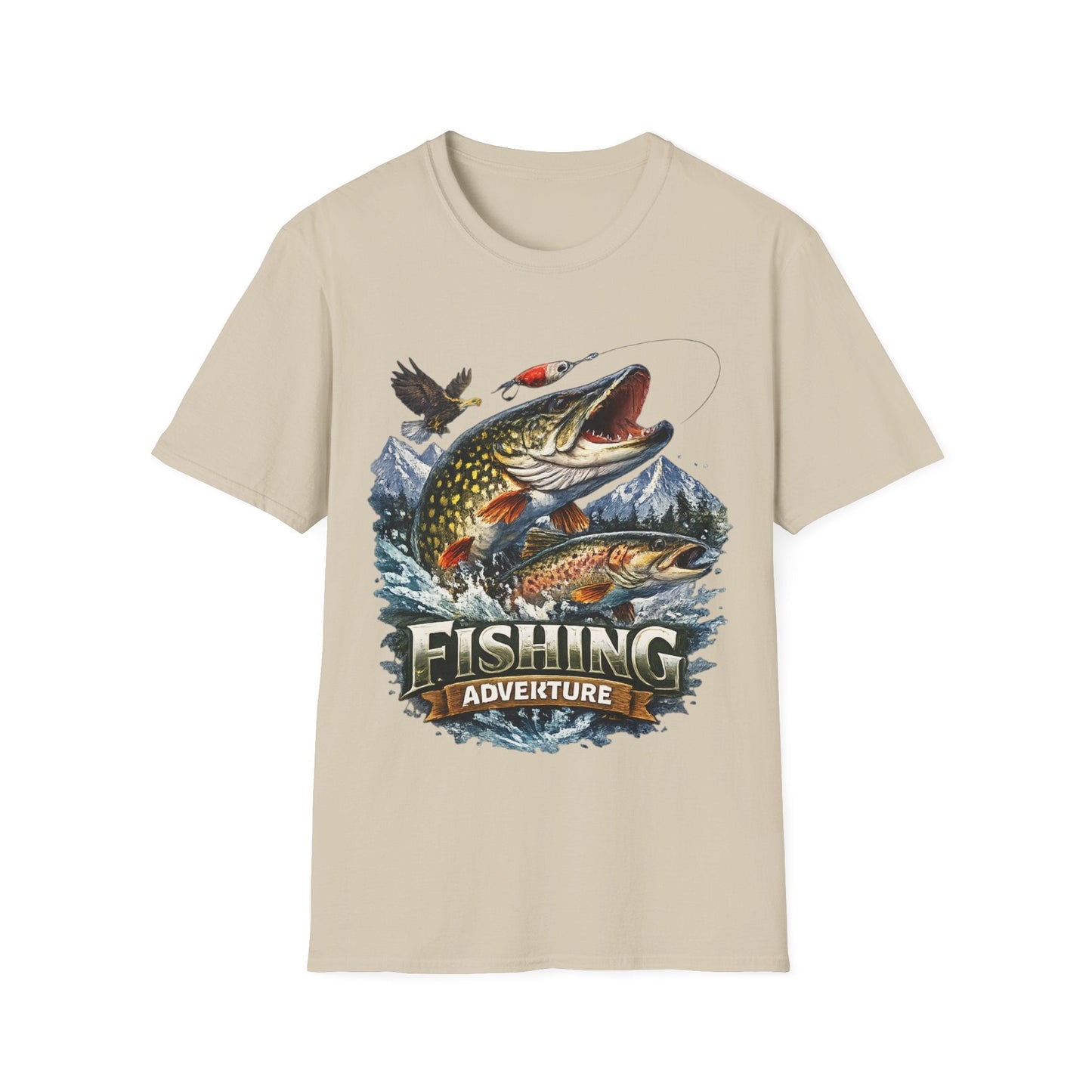 Fishing Adventure T-Shirt Front Print Graphic Tee for Anglers - SJM Print Store