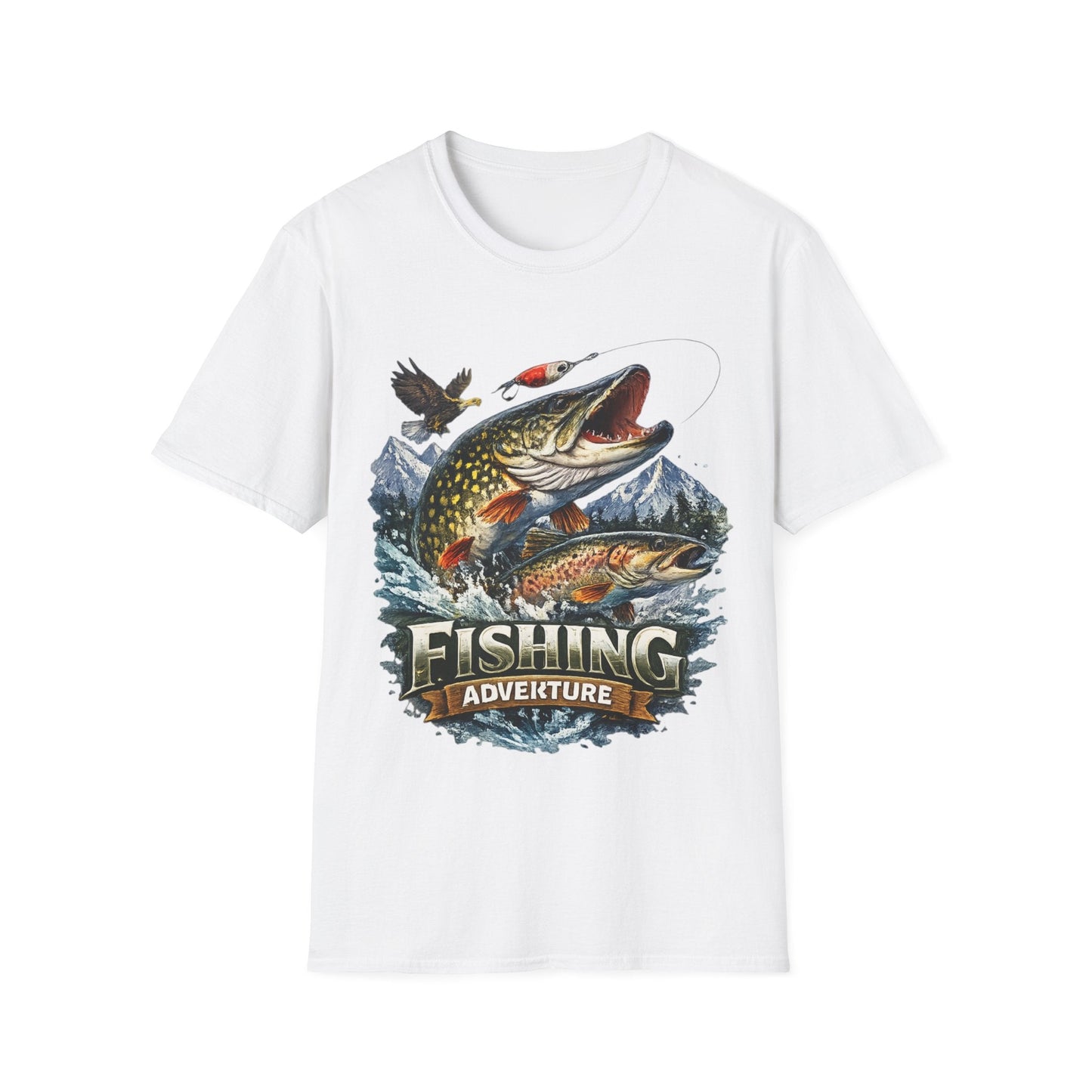 Fishing Adventure T-Shirt Front Print Graphic Tee for Anglers - SJM Print Store