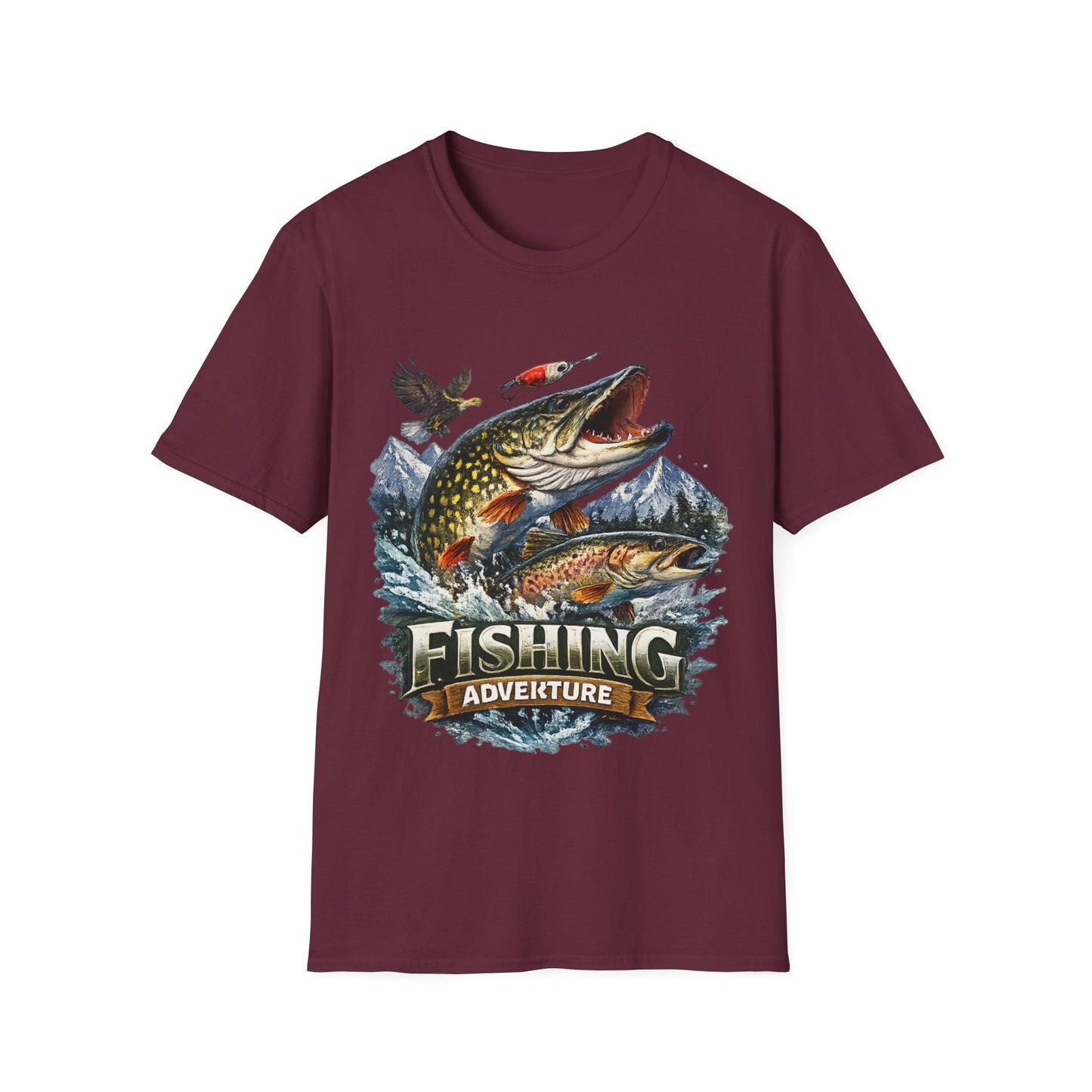 Fishing Adventure T-Shirt Front Print Graphic Tee for Anglers - SJM Print Store