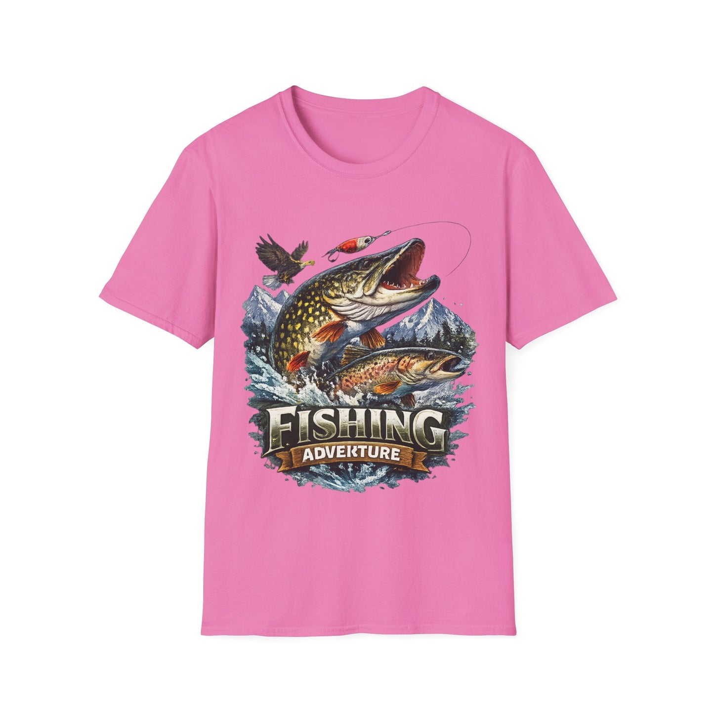 Fishing Adventure T-Shirt Front Print Graphic Tee for Anglers - SJM Print Store