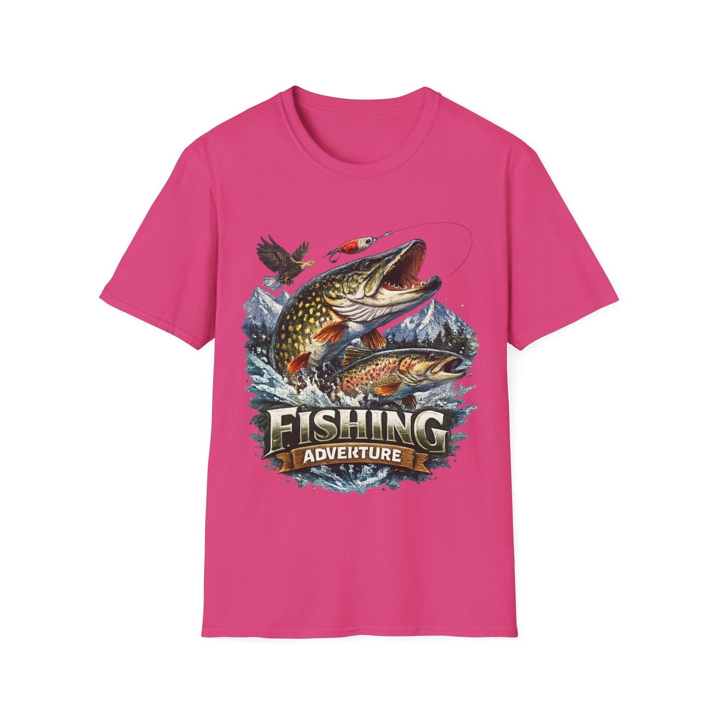 Fishing Adventure T-Shirt Front Print Graphic Tee for Anglers - SJM Print Store