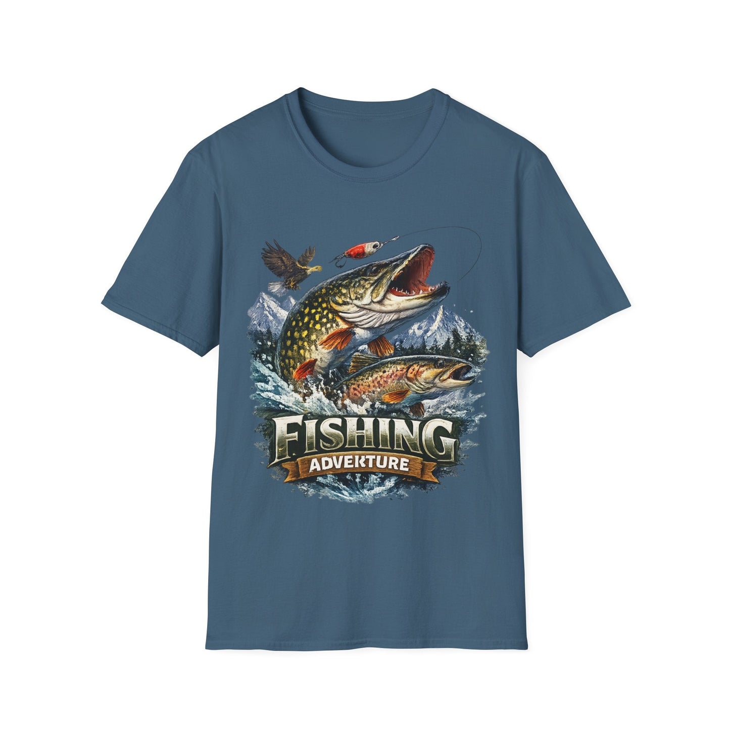 Fishing Adventure T-Shirt Front Print Graphic Tee for Anglers - SJM Print Store