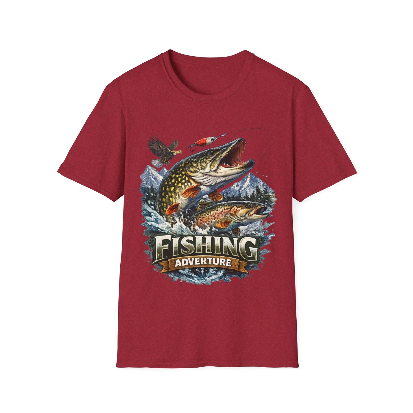 Fishing Adventure T-Shirt Front Print Graphic Tee for Anglers - SJM Print Store