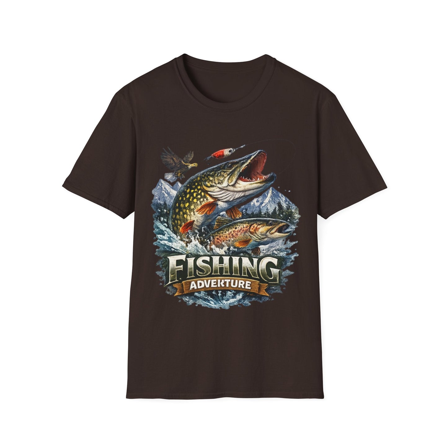 Fishing Adventure T-Shirt Front Print Graphic Tee for Anglers - SJM Print Store