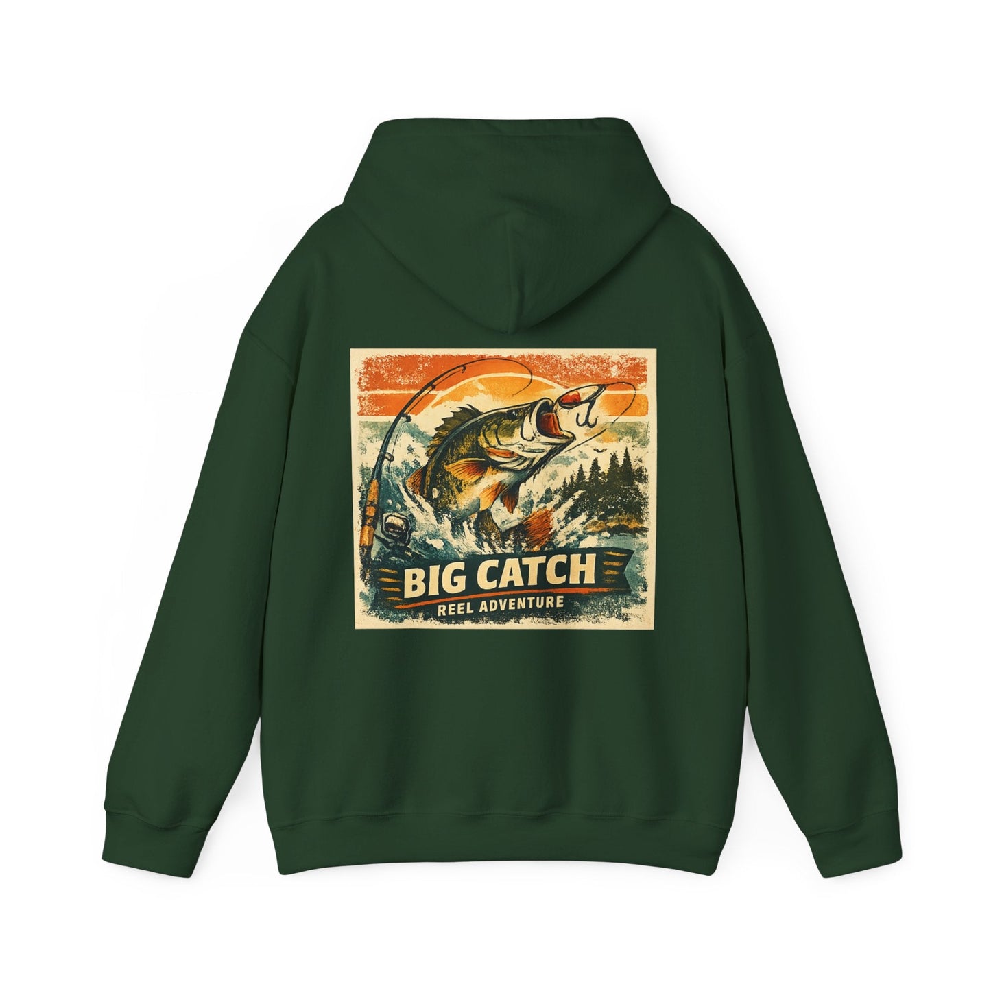 Fishing Hoodie Big Catch Reel Adventure Graphic Top for Anglers - SJM Print Store