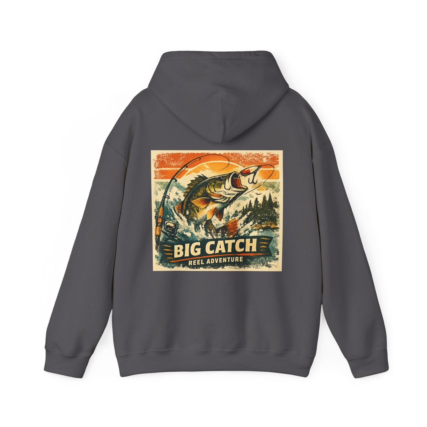 Fishing Hoodie Big Catch Reel Adventure Graphic Top for Anglers - SJM Print Store