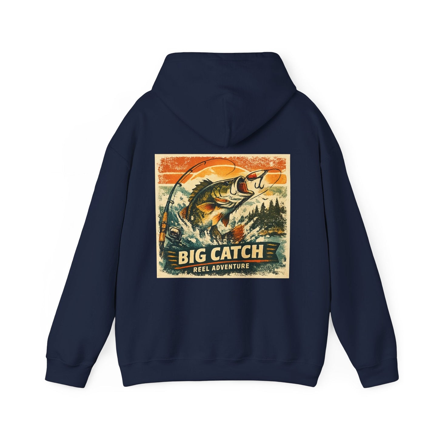 Fishing Hoodie Big Catch Reel Adventure Graphic Top for Anglers - SJM Print Store