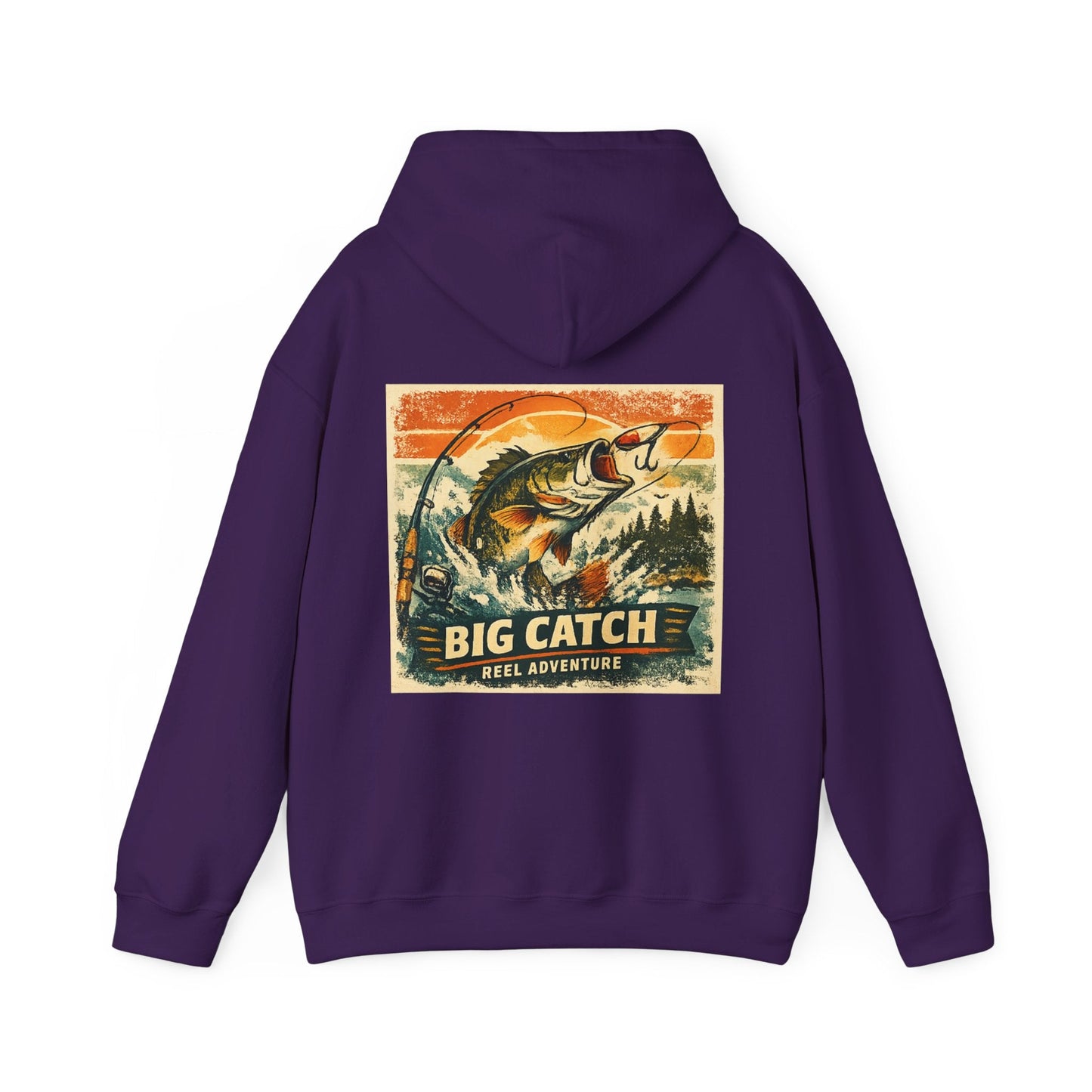 Fishing Hoodie Big Catch Reel Adventure Graphic Top for Anglers - SJM Print Store