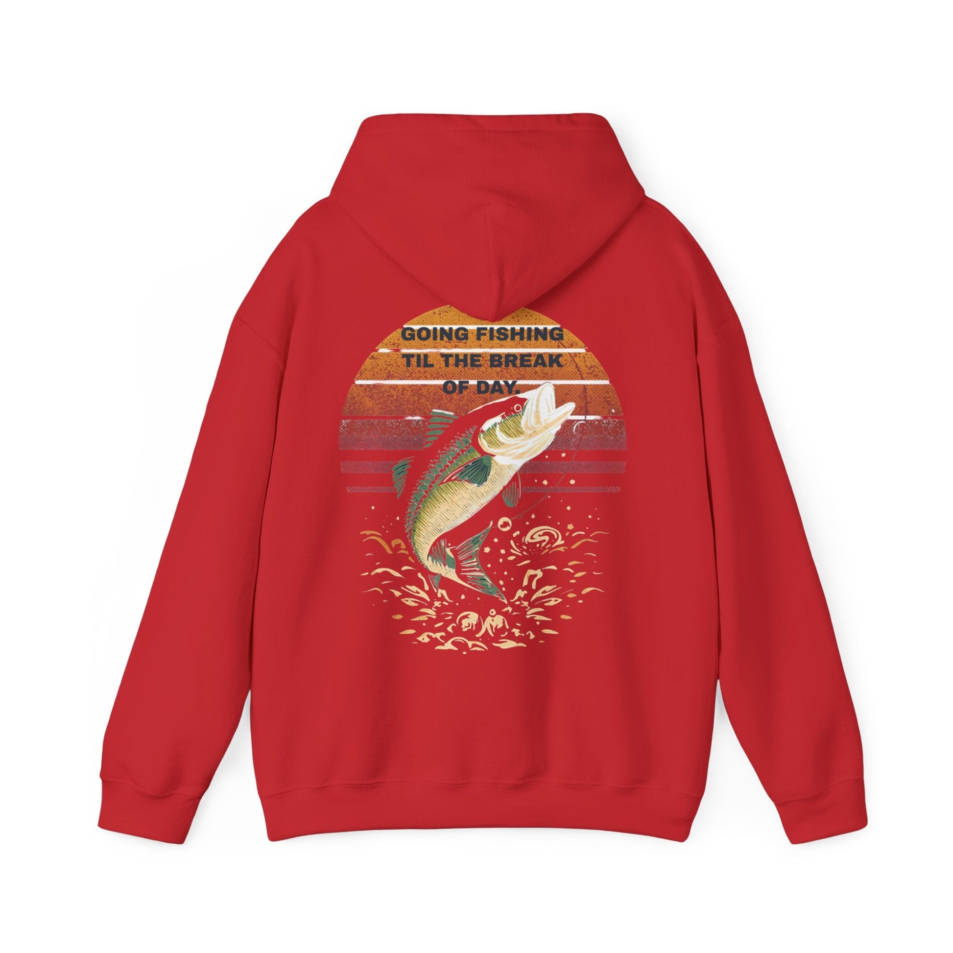 Fishing Hoodie Going Fishing Til The Break of Day Retro Look Graphic Sweatshirt - SJM Print Store