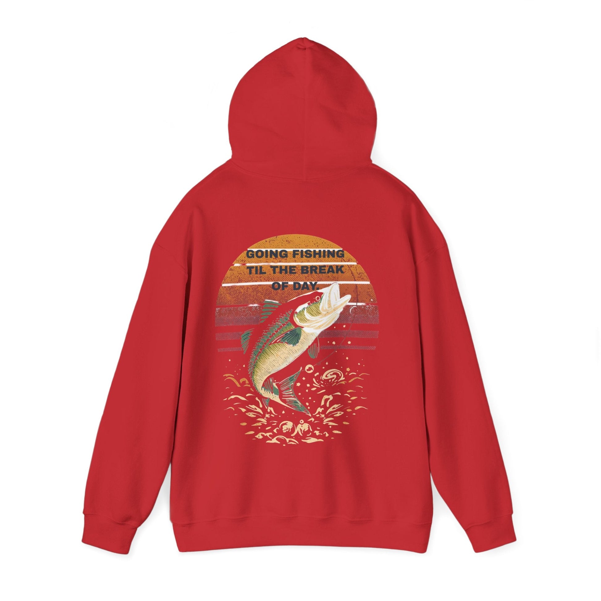 Fishing Hoodie Going Fishing Til The Break of Day Retro Look Graphic Sweatshirt - SJM Print Store