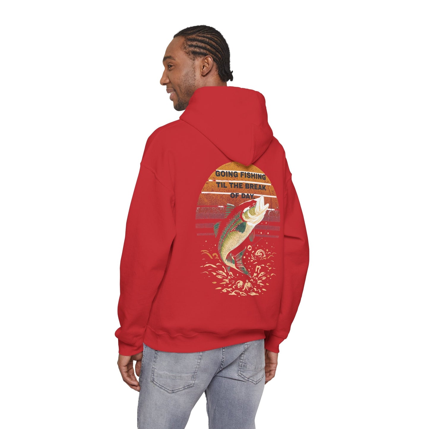 Fishing Hoodie Going Fishing Til The Break of Day Retro Look Graphic Sweatshirt - SJM Print Store