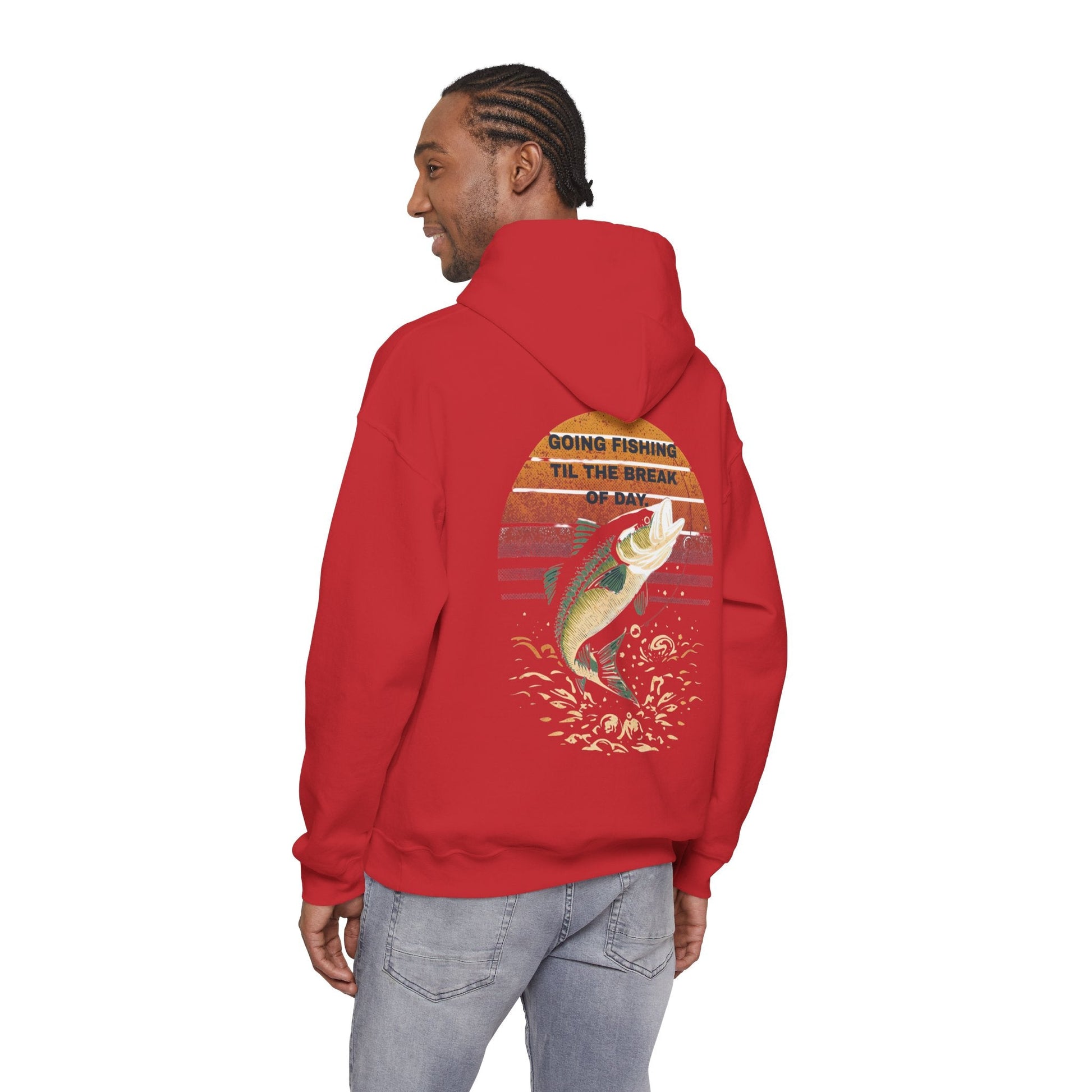 Fishing Hoodie Going Fishing Til The Break of Day Retro Look Graphic Sweatshirt - SJM Print Store