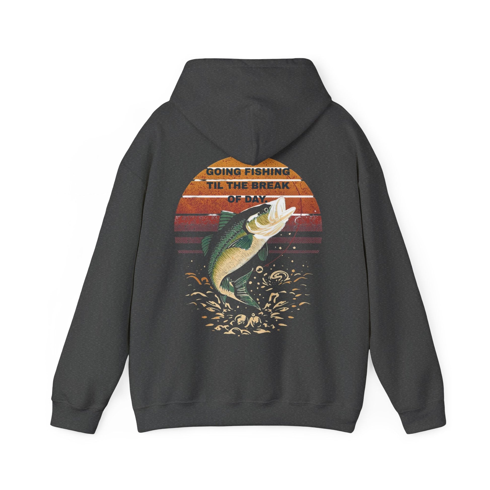 Fishing Hoodie Going Fishing Til The Break of Day Retro Look Graphic Sweatshirt - SJM Print Store