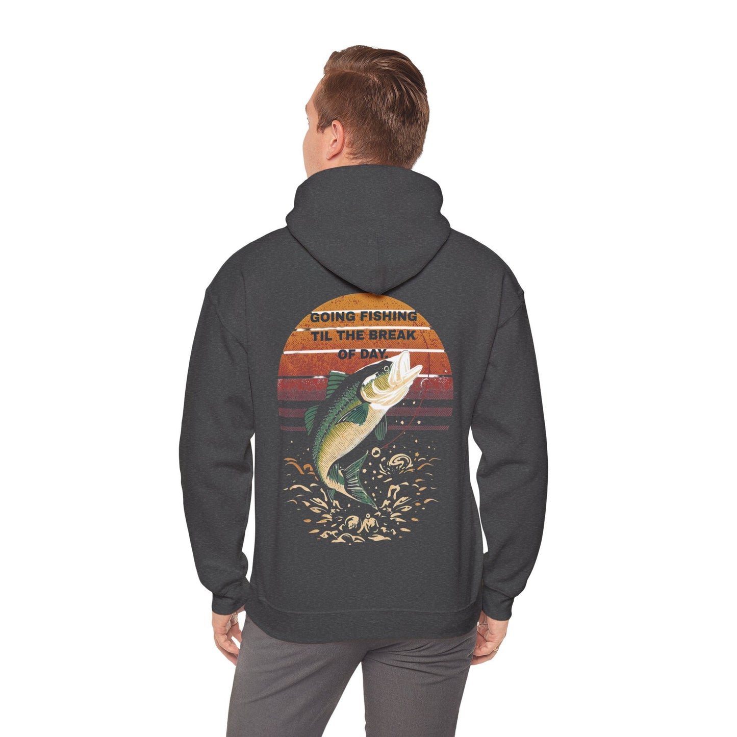 Fishing Hoodie Going Fishing Til The Break of Day Retro Look Graphic Sweatshirt - SJM Print Store