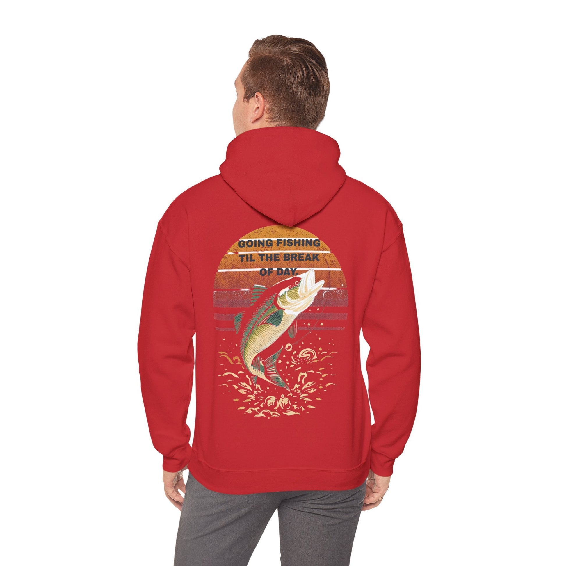 Fishing Hoodie Going Fishing Til The Break of Day Retro Look Graphic Sweatshirt - SJM Print Store