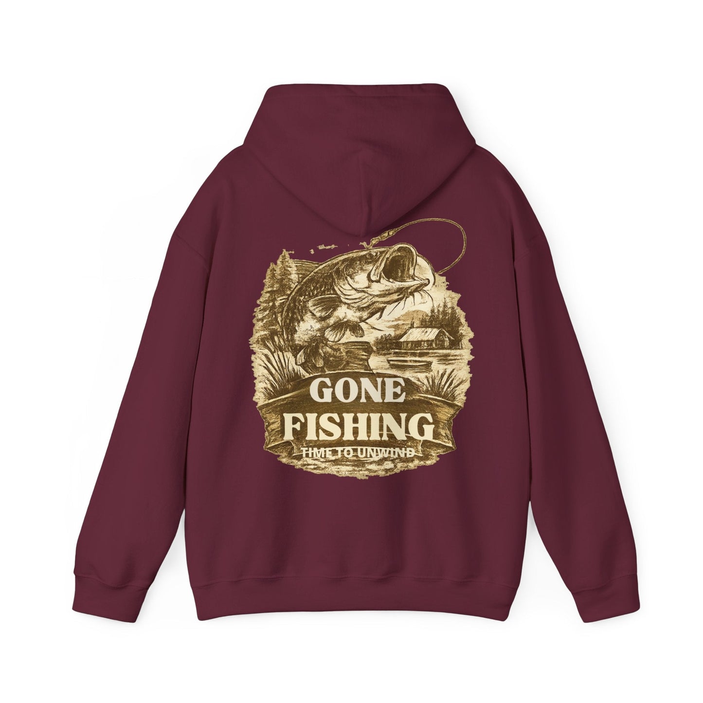 Fishing Hoodie Gone Fishing Graphic Hooded Sweatshirt - SJM Print Store