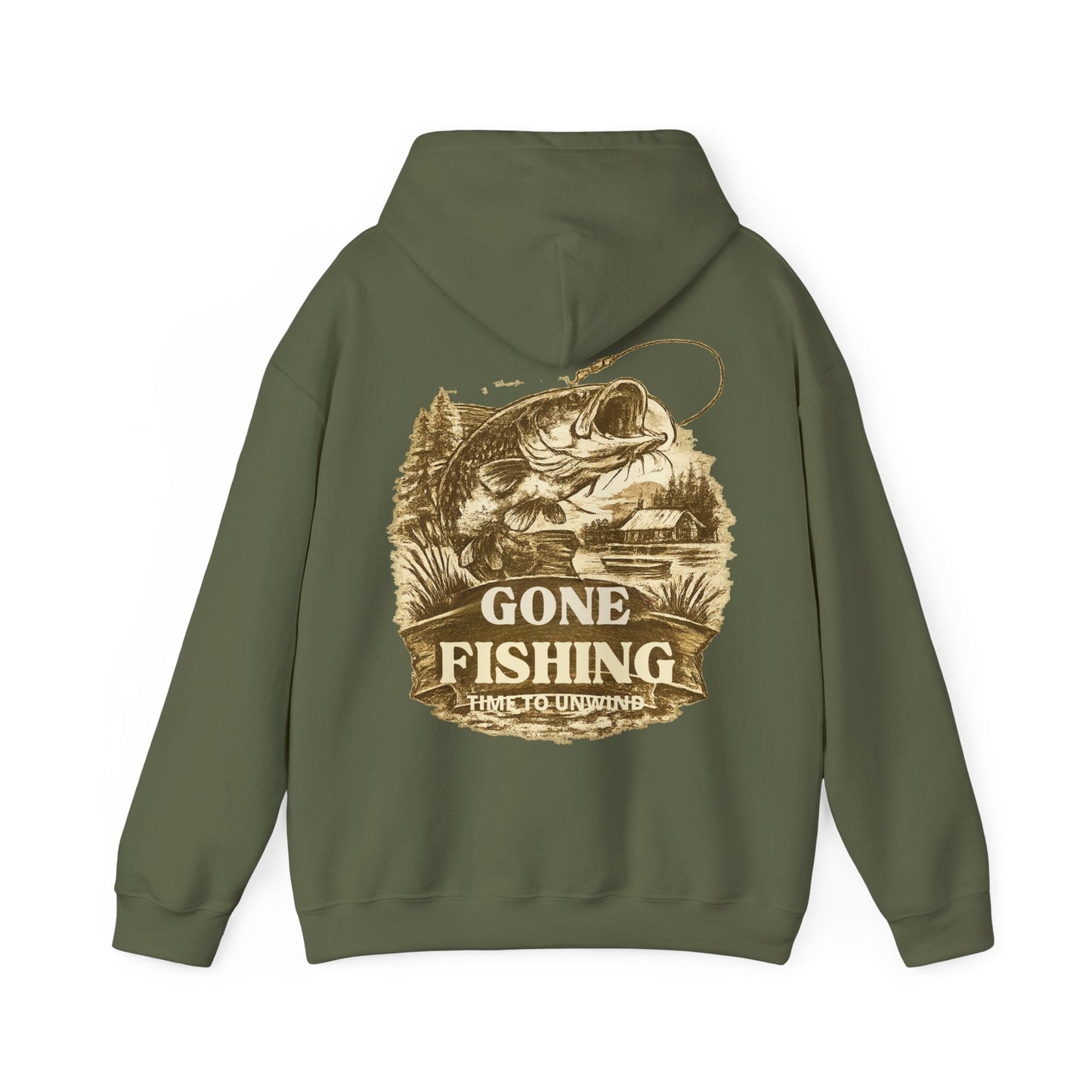 Fishing Hoodie Gone Fishing Graphic Hooded Sweatshirt - SJM Print Store