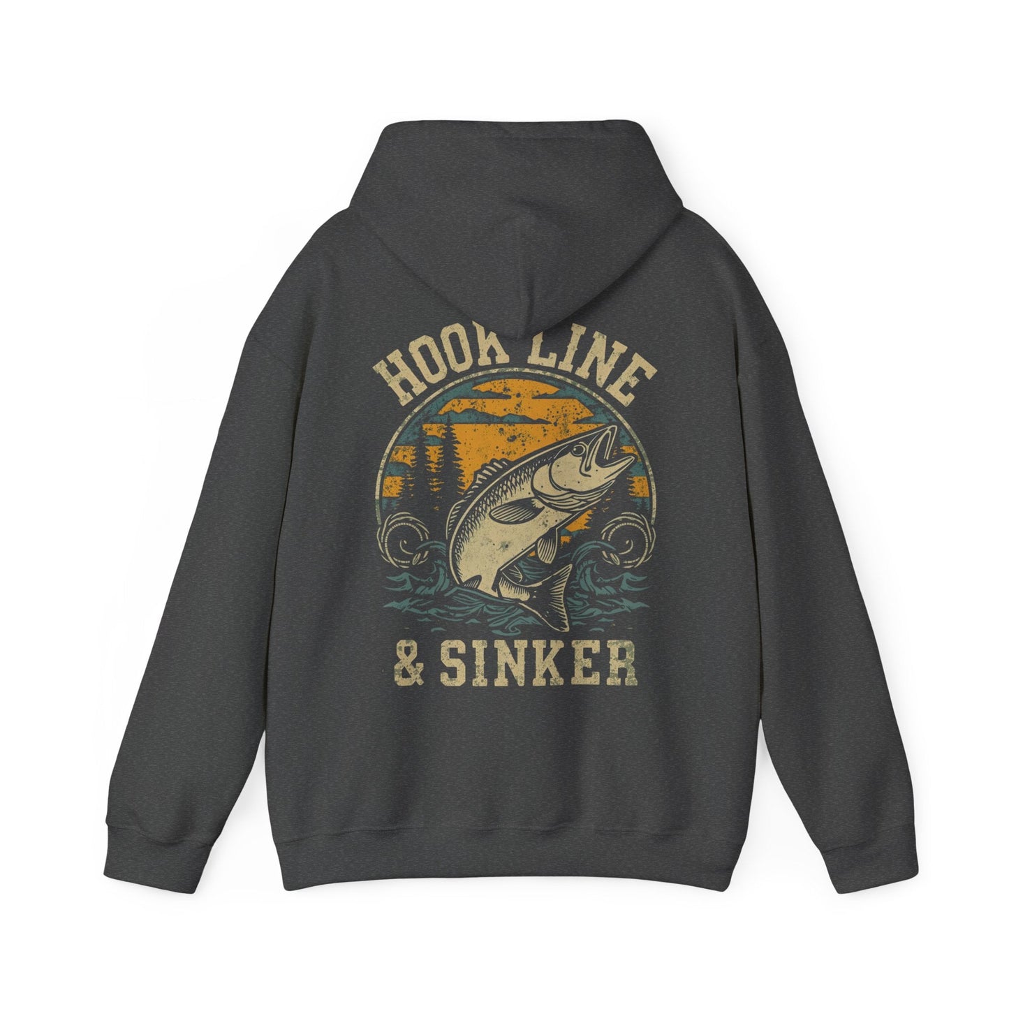 Fishing Hoodie Hook Line & Sinker Retro Look Fishing Hoodie - SJM Print Store