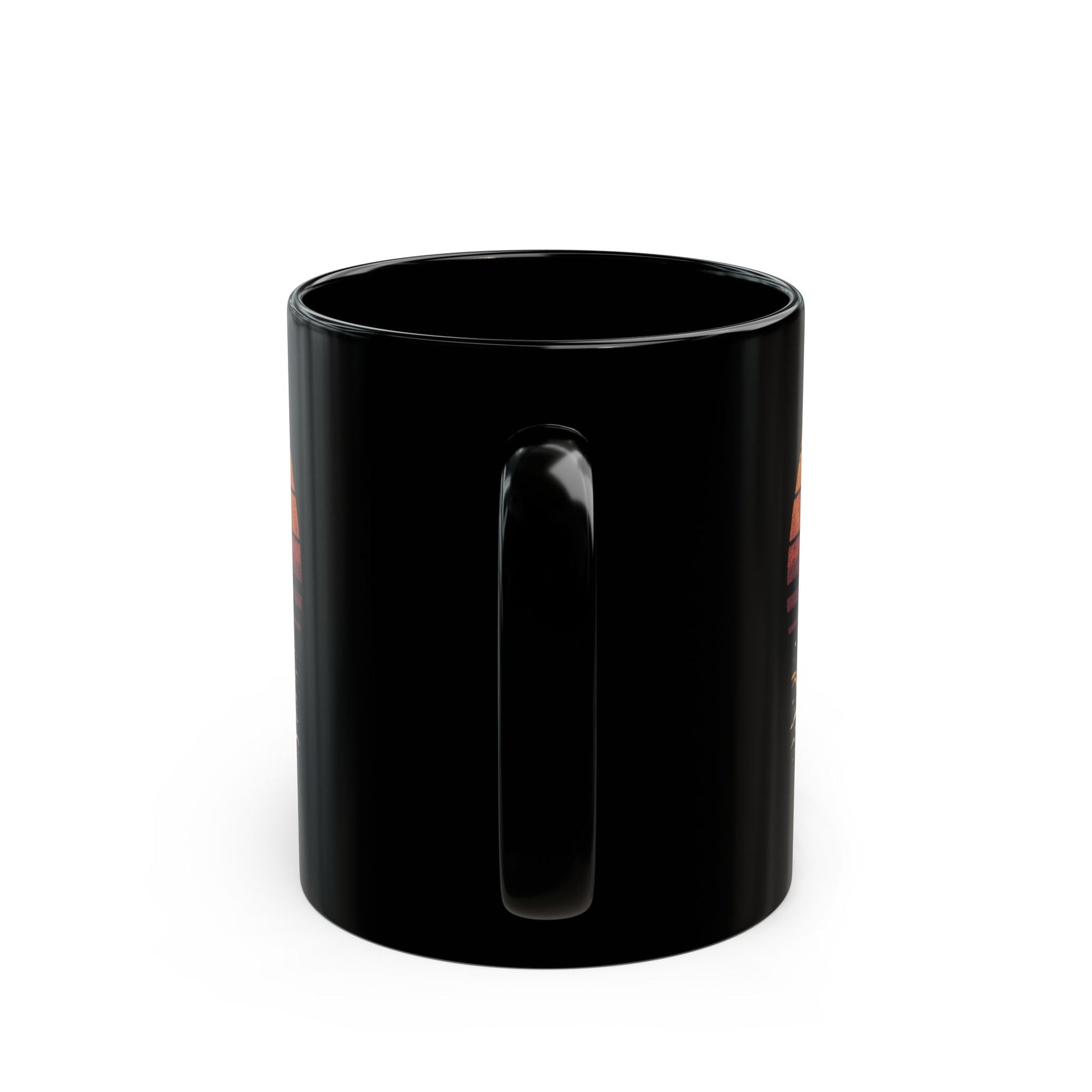 Fishing Mug â€” "Going Fishing 'Til the Break of Dawn" Black Ceramic Coffee Cup (11oz) - SJM Print Store