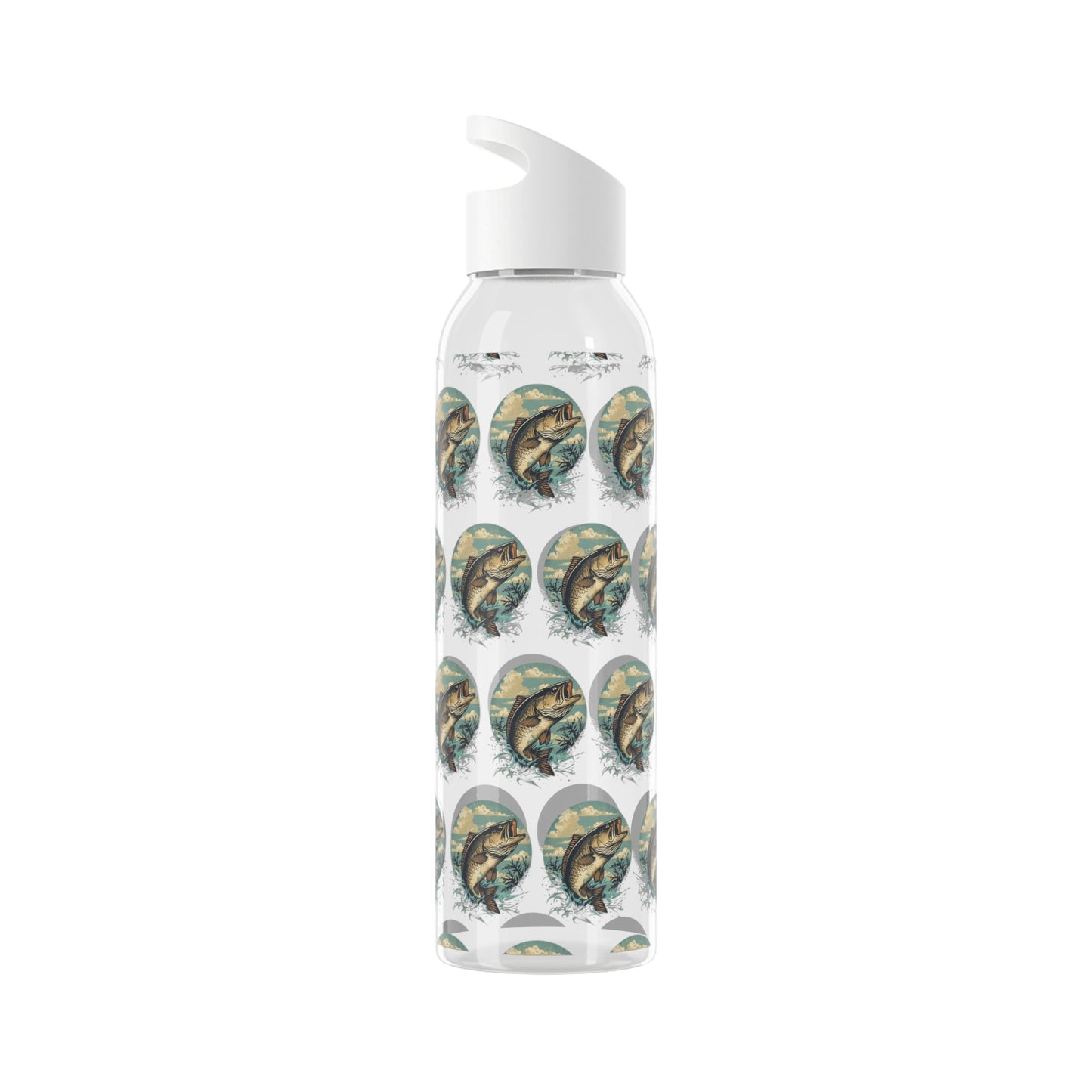 Fishing Pattern Water Bottle â€” Reusable Drinks Bottle with Fish Motif - SJM Print Store