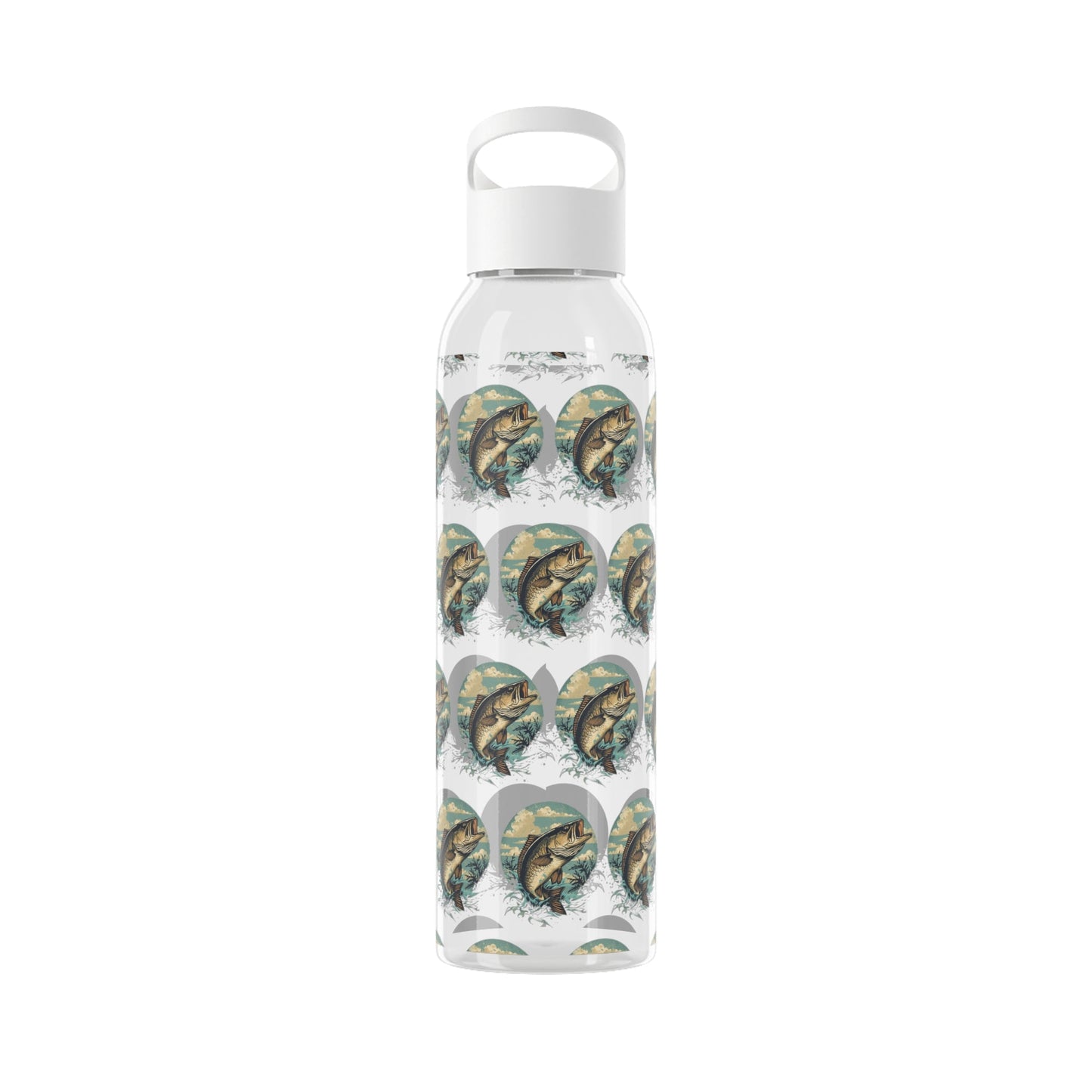 Fishing Pattern Water Bottle â€” Reusable Drinks Bottle with Fish Motif - SJM Print Store