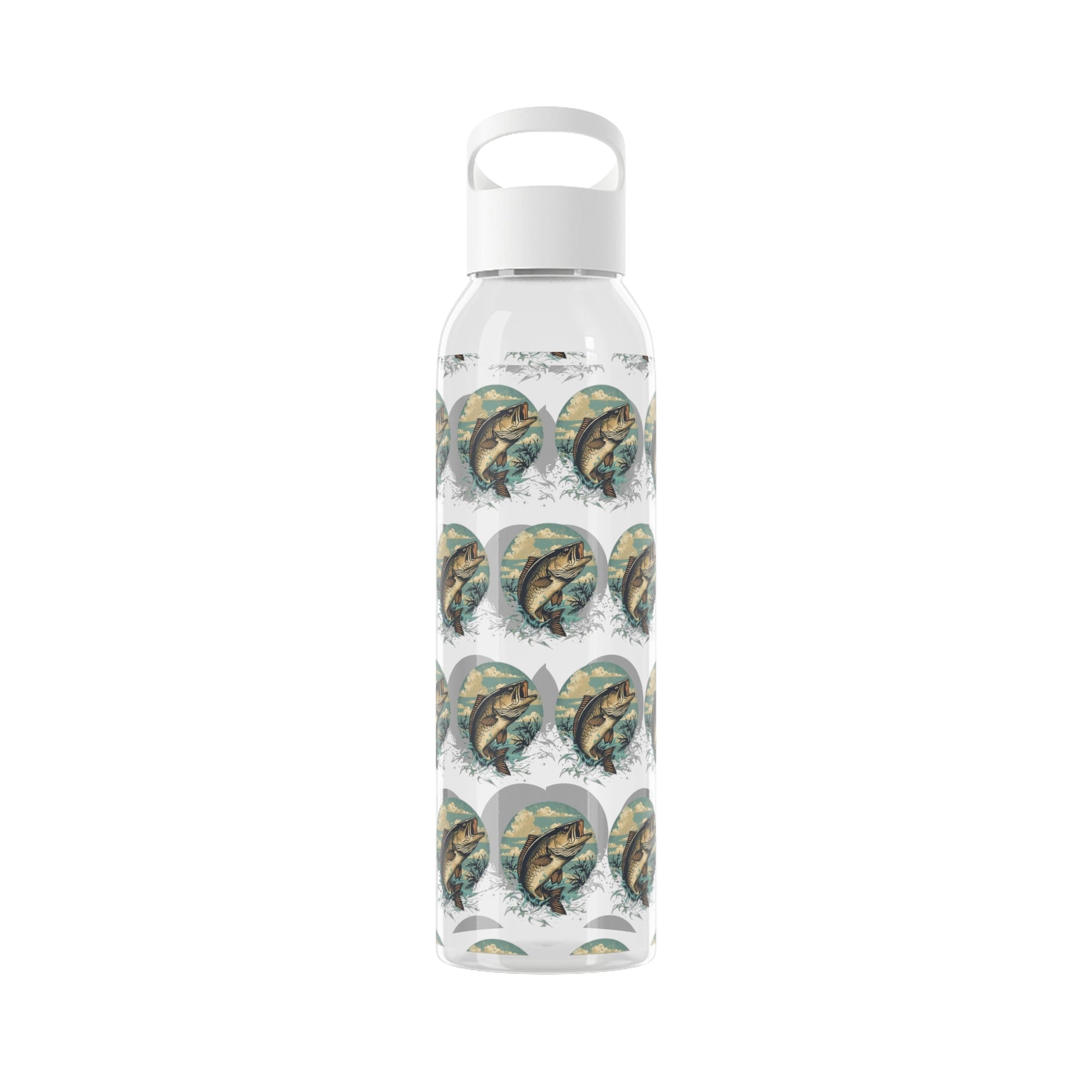 Fishing Pattern Water Bottle â€” Reusable Drinks Bottle with Fish Motif - SJM Print Store