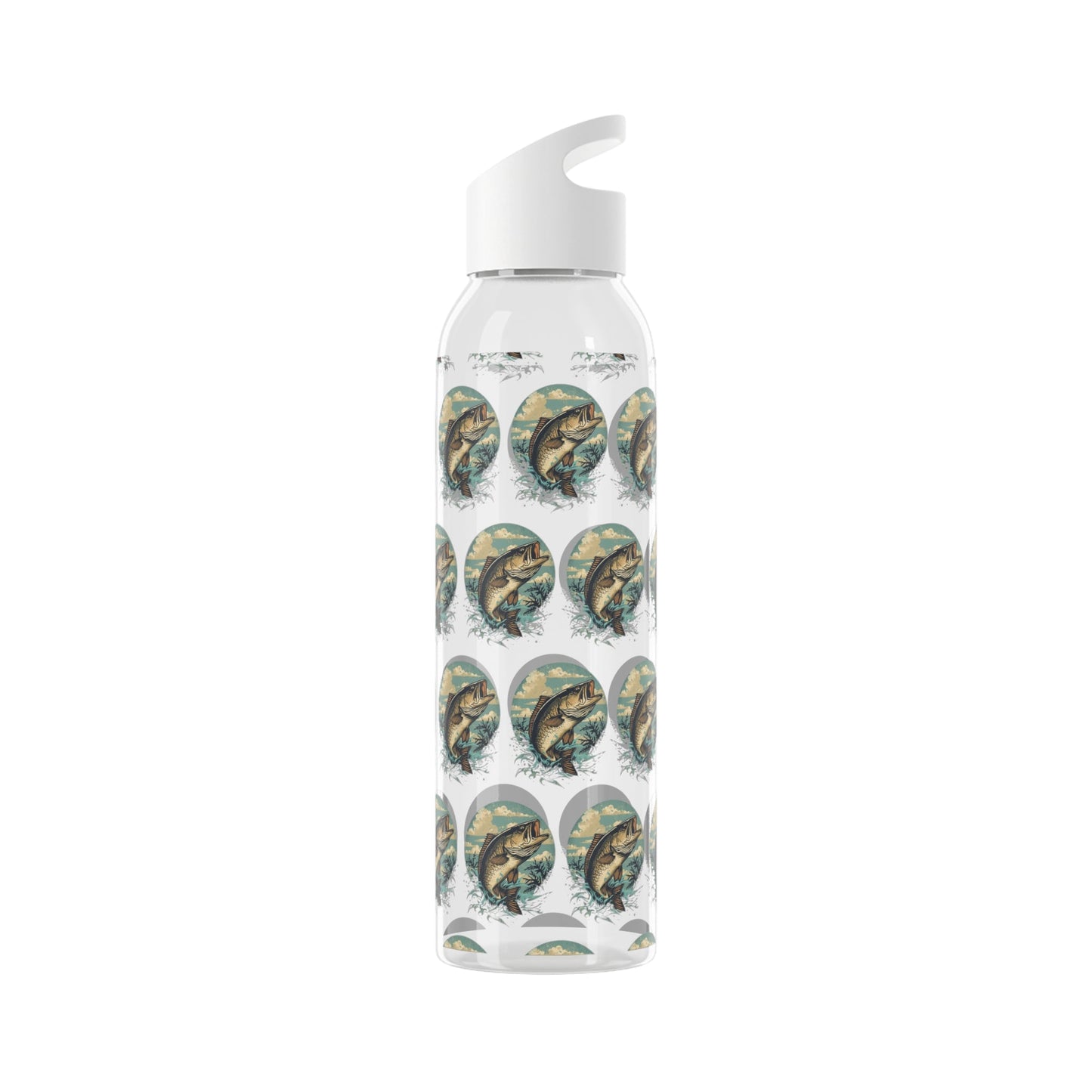Fishing Pattern Water Bottle â€” Reusable Drinks Bottle with Fish Motif - SJM Print Store