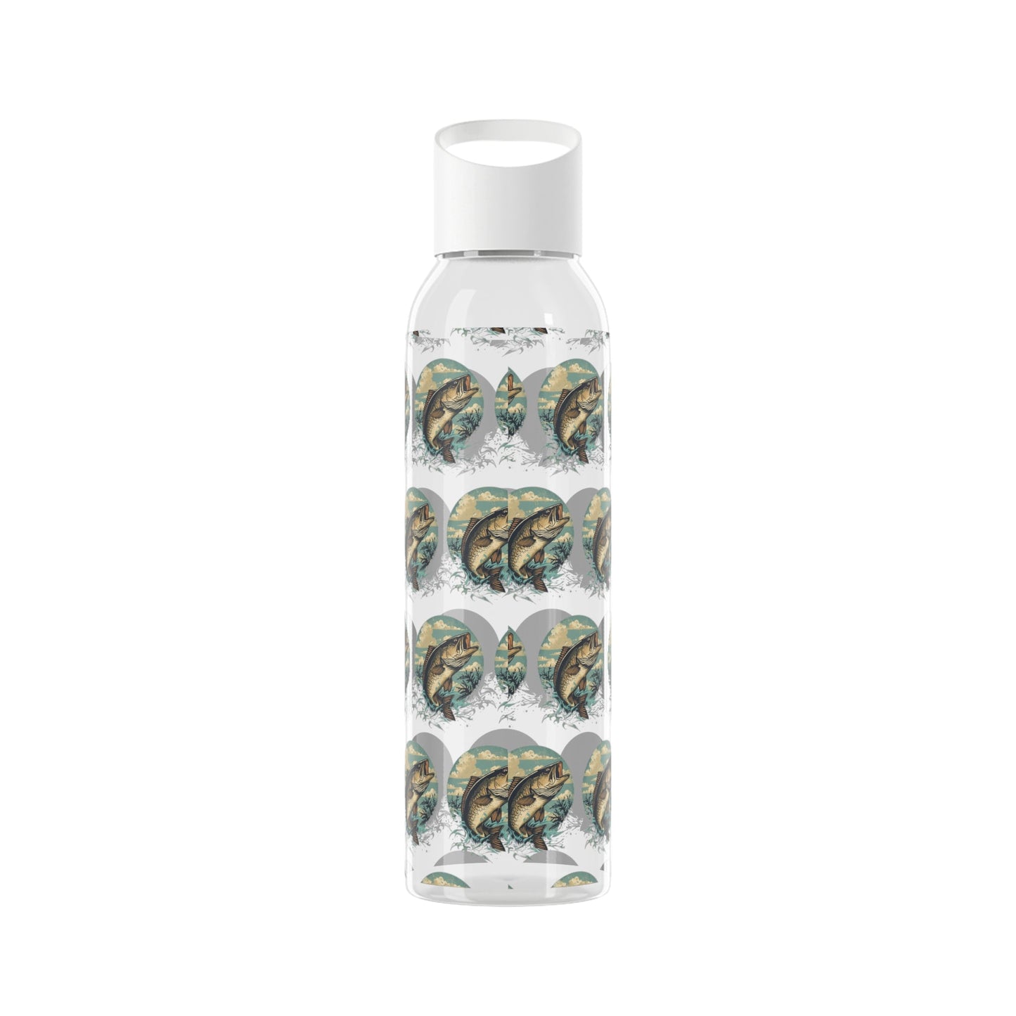 Fishing Pattern Water Bottle â€” Reusable Drinks Bottle with Fish Motif - SJM Print Store