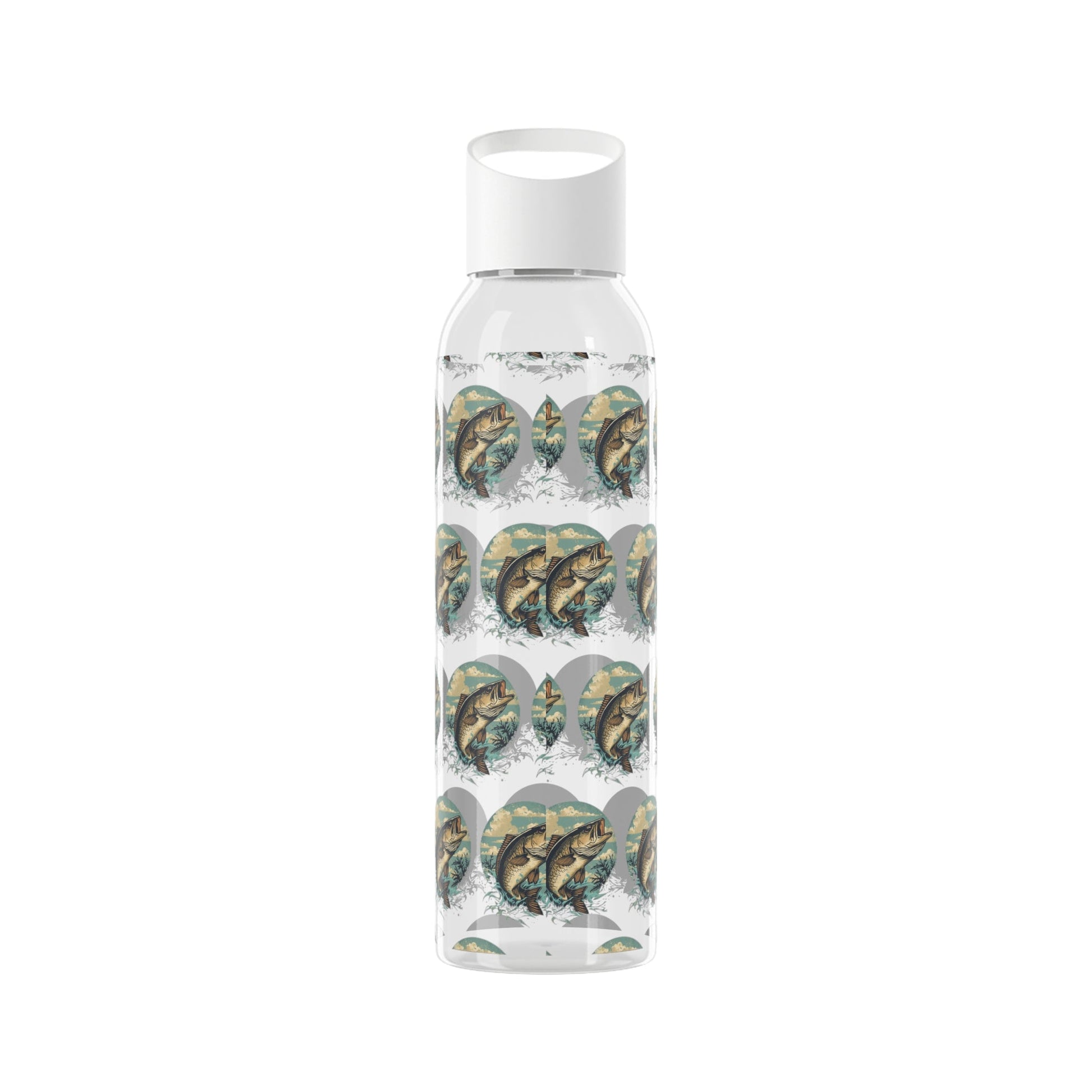 Fishing Pattern Water Bottle â€” Reusable Drinks Bottle with Fish Motif - SJM Print Store