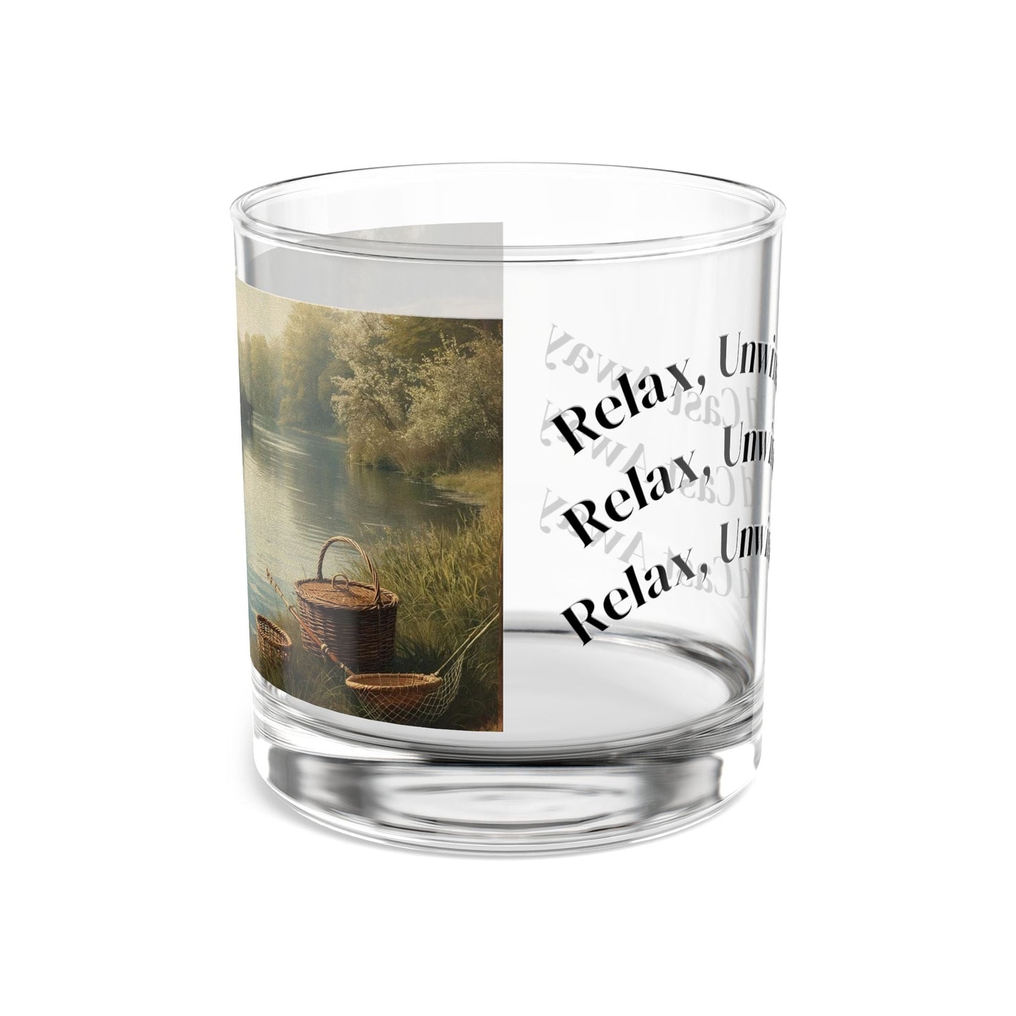 Fishing Rocks Glass, Unwind and Cast Away , Perfect Gift for Home, Office, or Celebrations - SJM Print Store