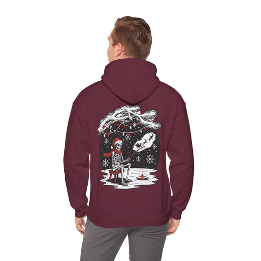 Fishing Skeleton Christmas Hoodie - SJM Print Store