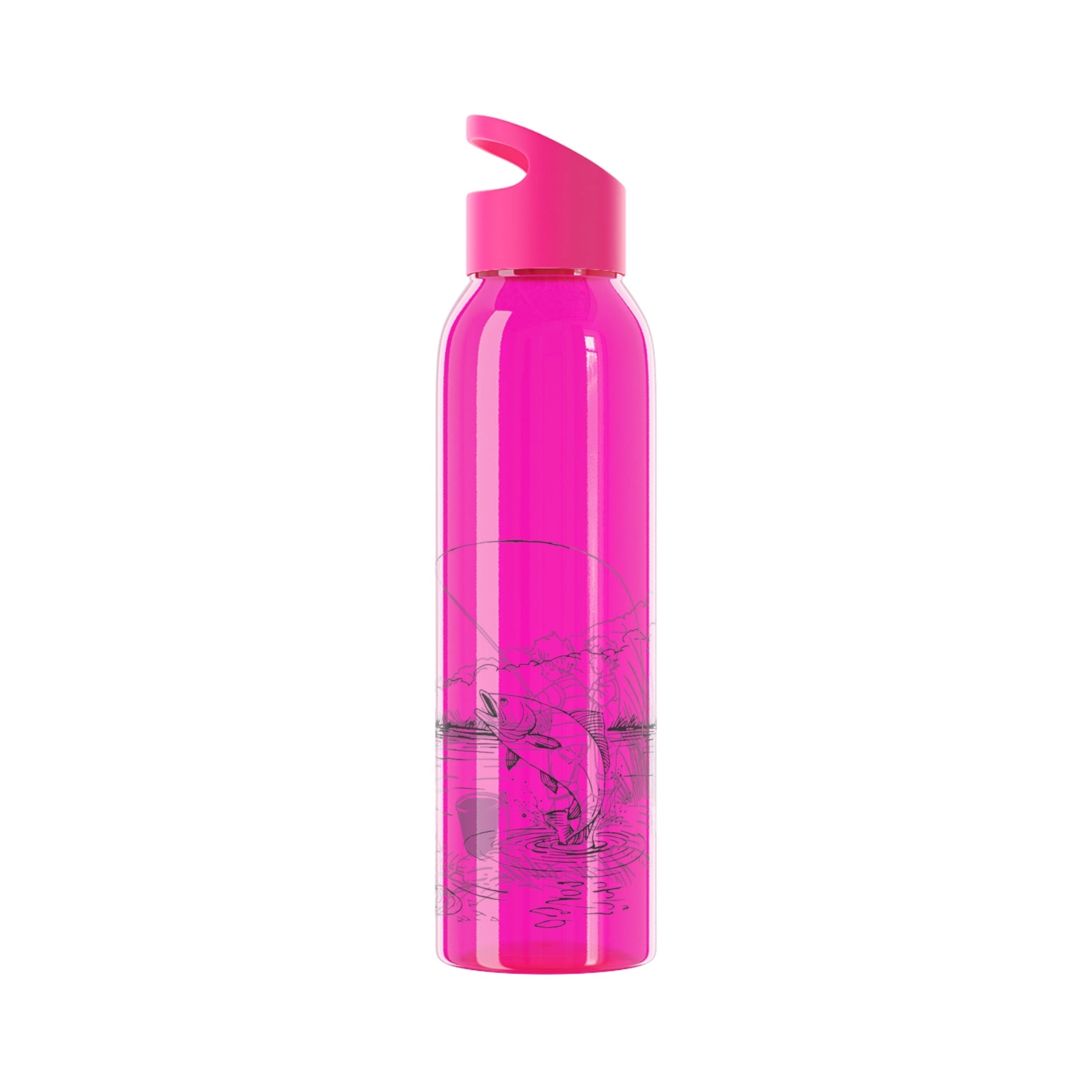 Fishing Sketch Water Bottle â€” Minimalist Scenic Bottle - SJM Print Store