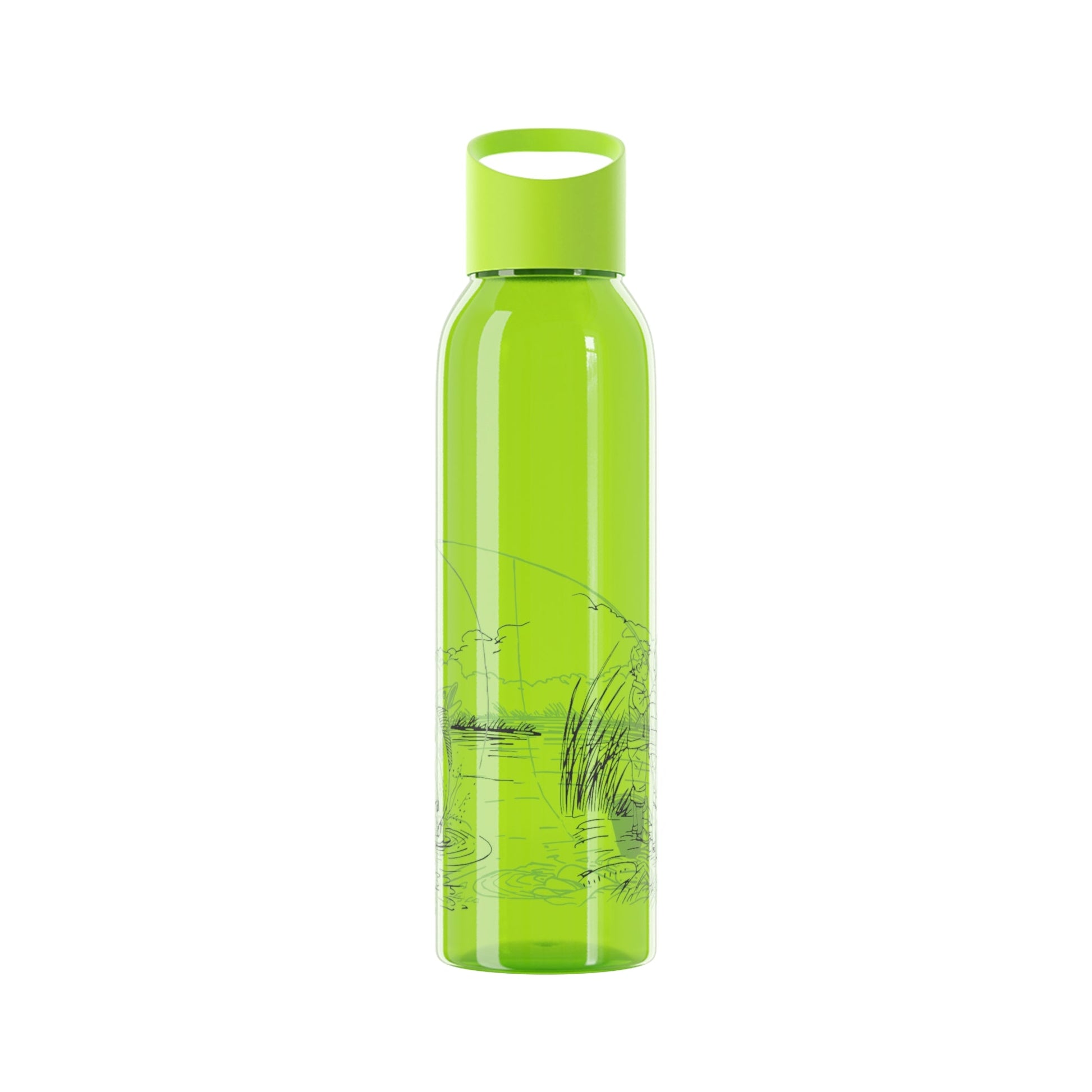 Fishing Sketch Water Bottle â€” Minimalist Scenic Bottle - SJM Print Store