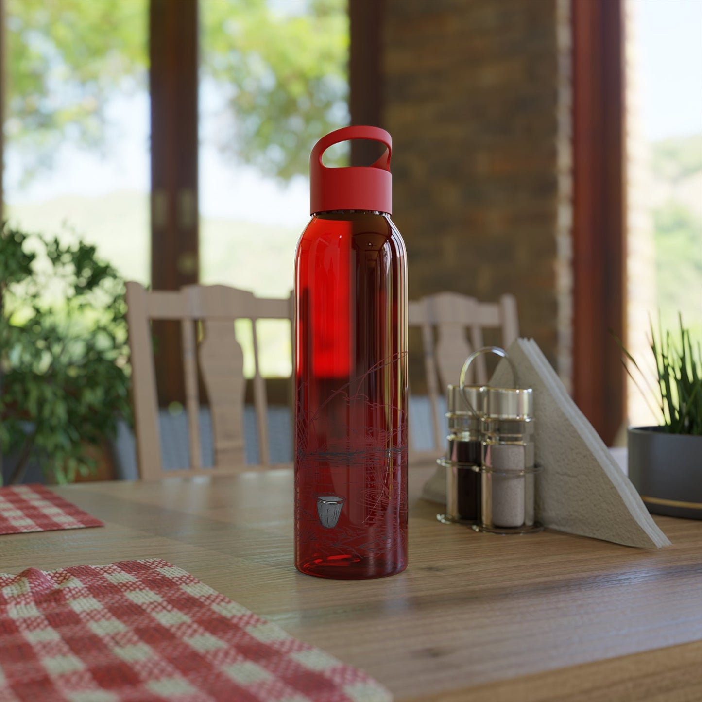 Fishing Sketch Water Bottle â€” Minimalist Scenic Bottle - SJM Print Store