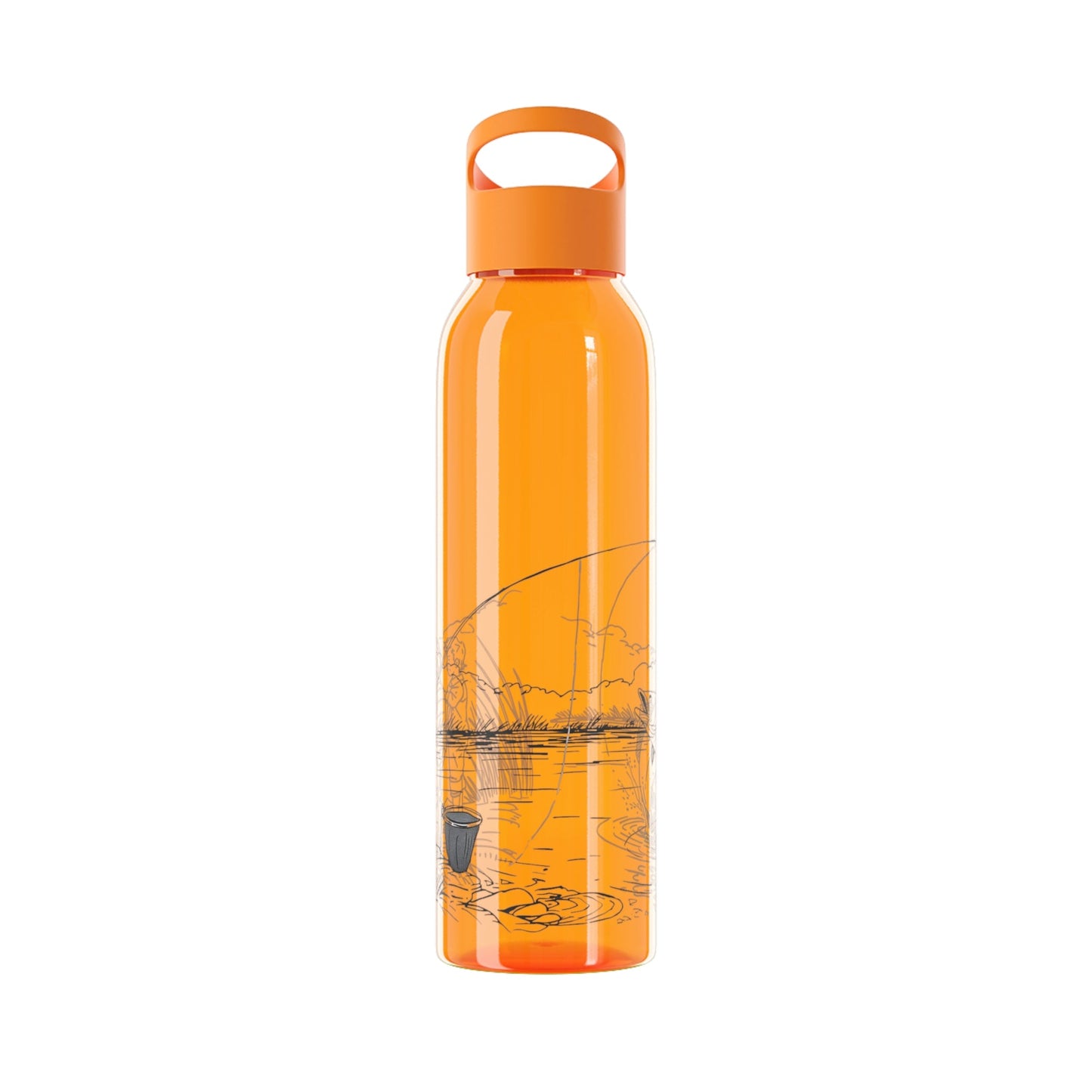 Fishing Sketch Water Bottle â€” Minimalist Scenic Bottle - SJM Print Store