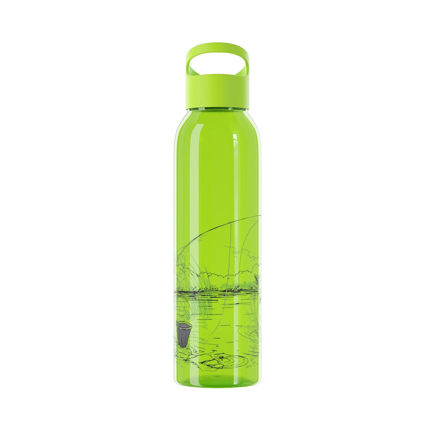 Fishing Sketch Water Bottle â€” Minimalist Scenic Bottle - SJM Print Store