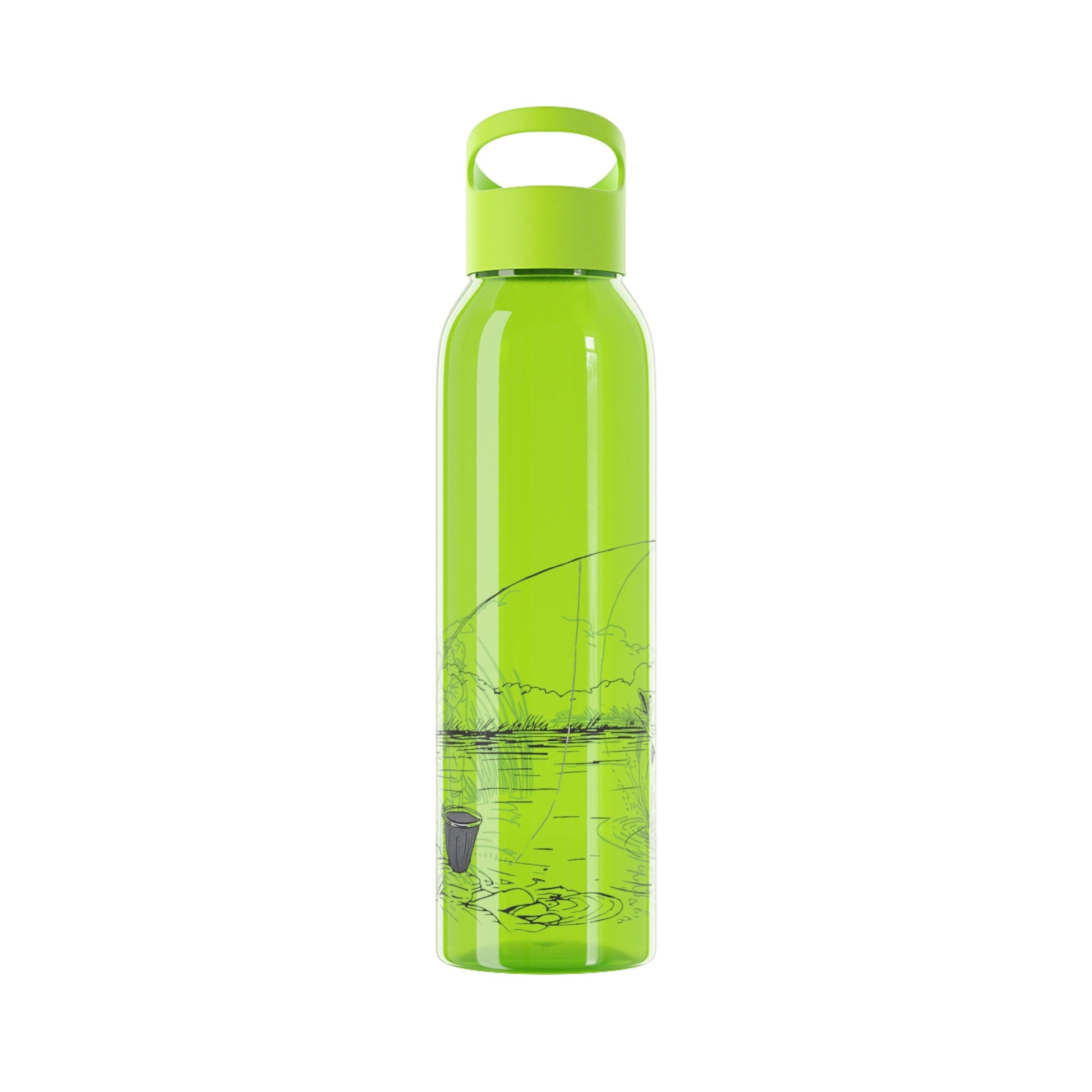 Fishing Sketch Water Bottle â€” Minimalist Scenic Bottle - SJM Print Store