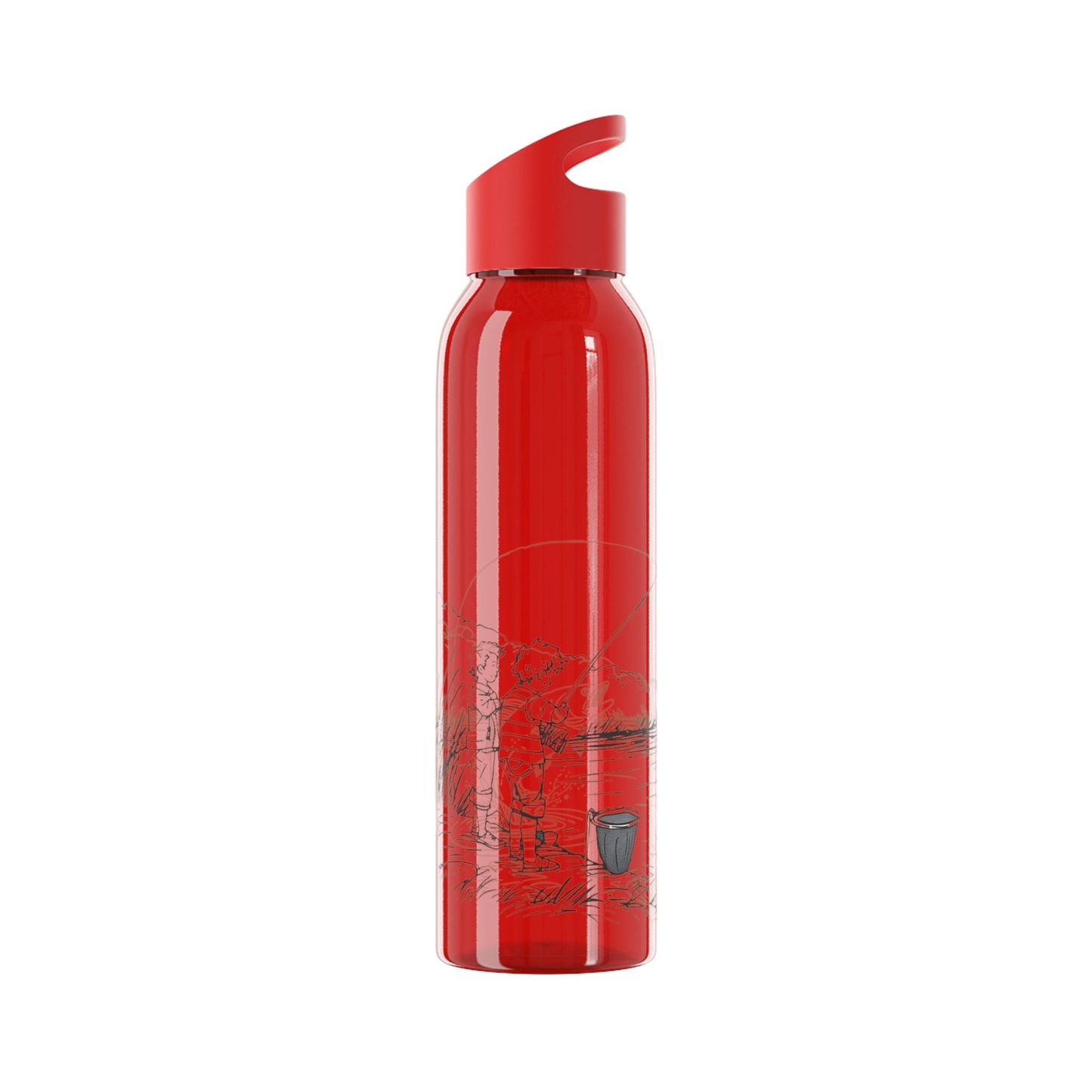 Fishing Sketch Water Bottle â€” Minimalist Scenic Bottle - SJM Print Store