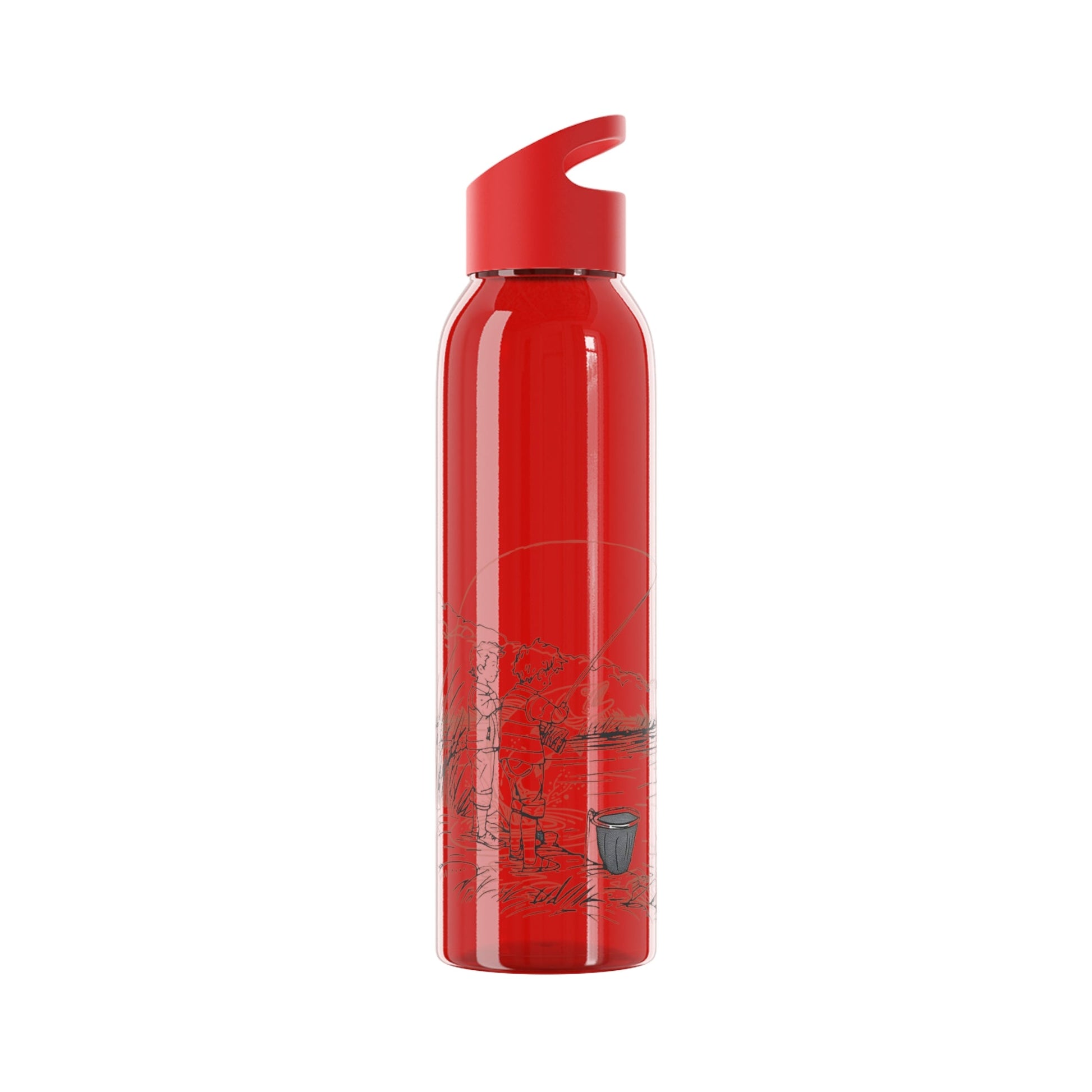 Fishing Sketch Water Bottle â€” Minimalist Scenic Bottle - SJM Print Store