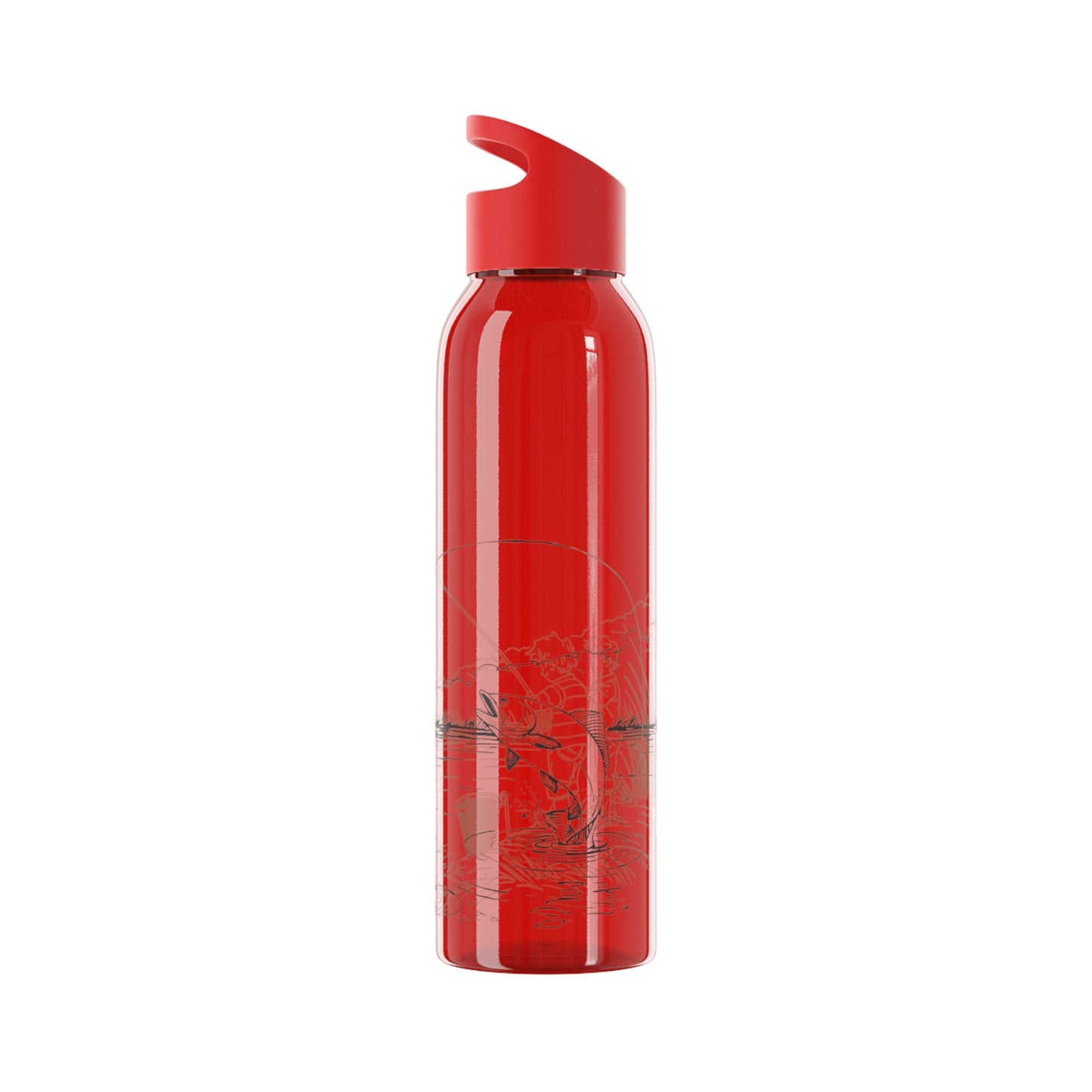 Fishing Sketch Water Bottle â€” Minimalist Scenic Bottle - SJM Print Store