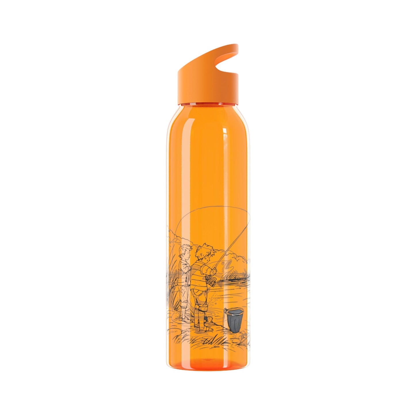 Fishing Sketch Water Bottle â€” Minimalist Scenic Bottle - SJM Print Store