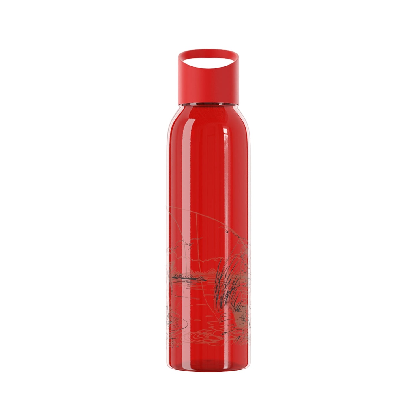 Fishing Sketch Water Bottle â€” Minimalist Scenic Bottle - SJM Print Store