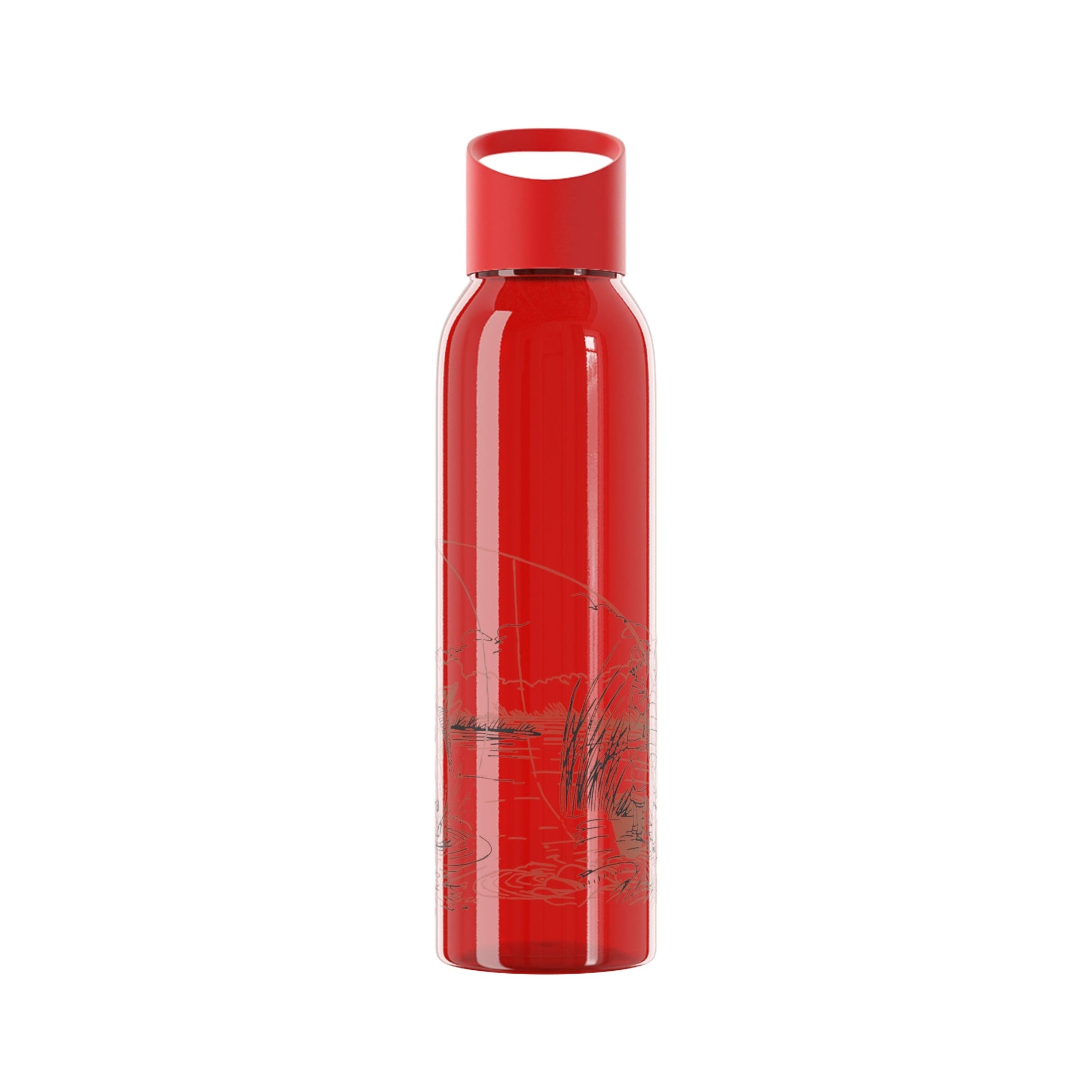 Fishing Sketch Water Bottle â€” Minimalist Scenic Bottle - SJM Print Store