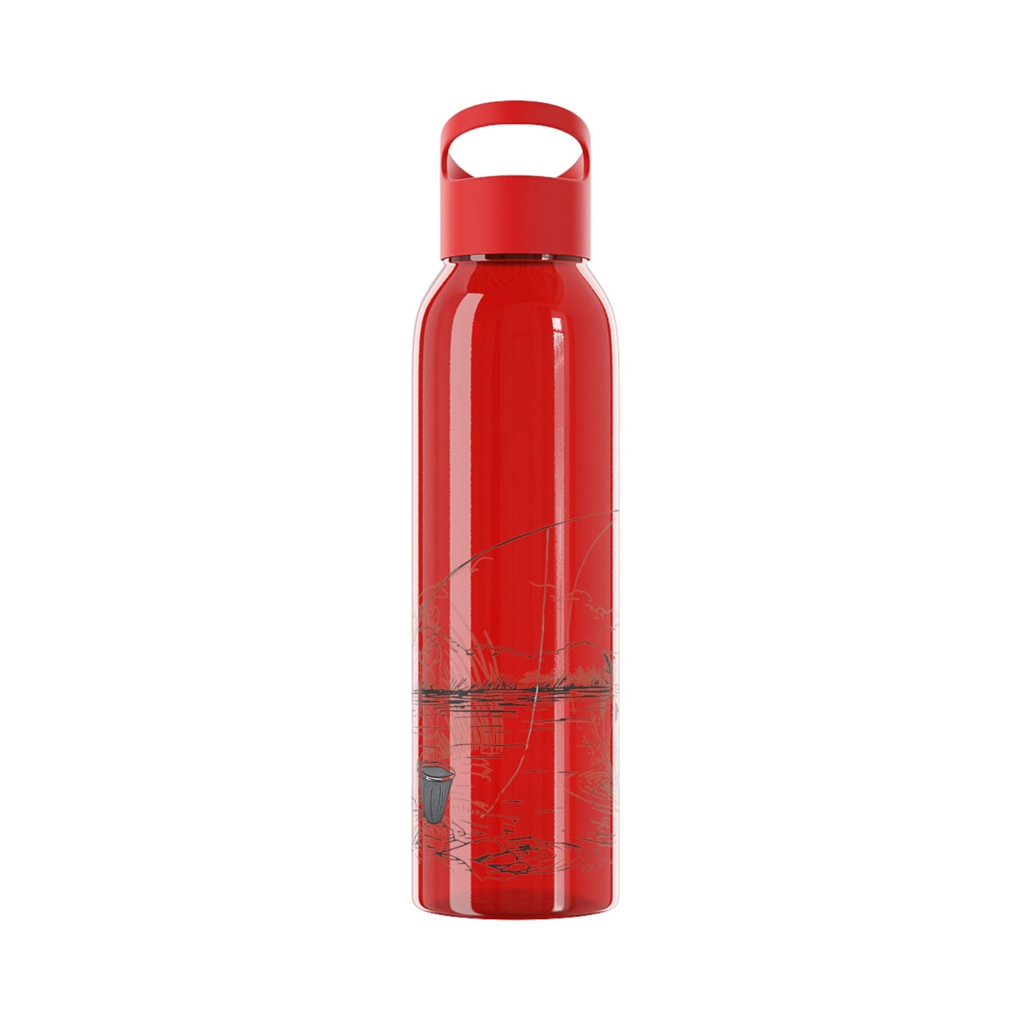 Fishing Sketch Water Bottle â€” Minimalist Scenic Bottle - SJM Print Store