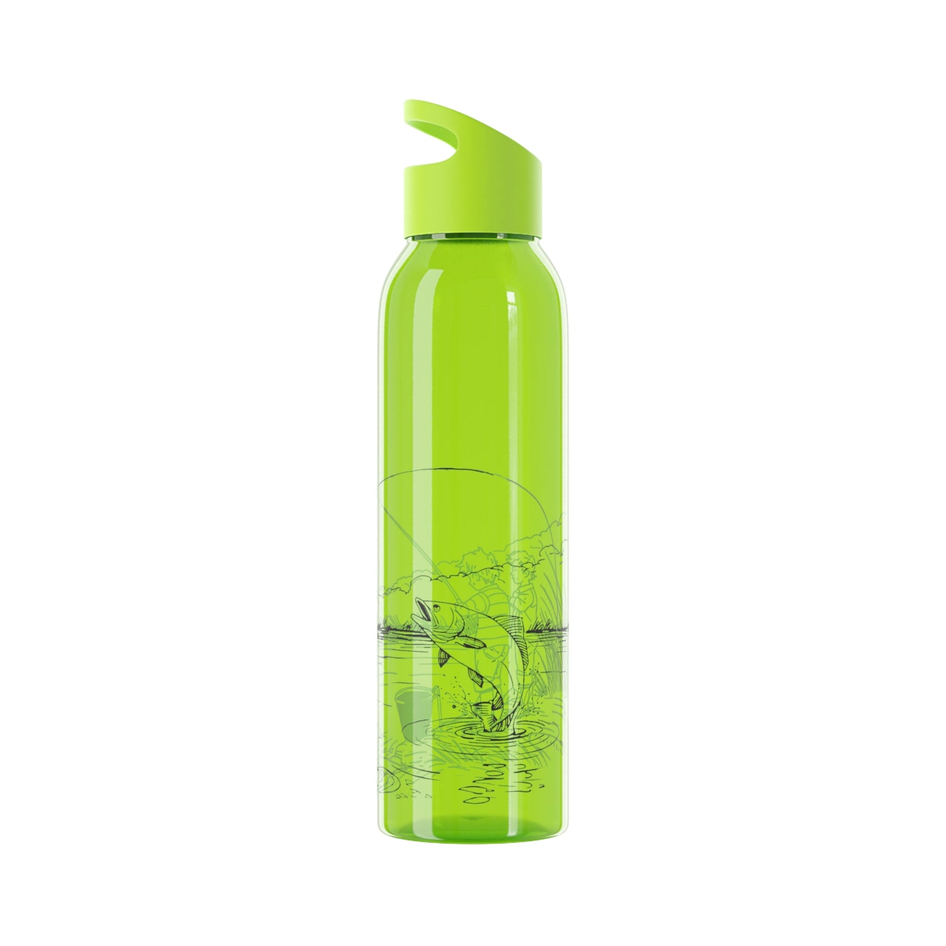 Fishing Sketch Water Bottle â€” Minimalist Scenic Bottle - SJM Print Store